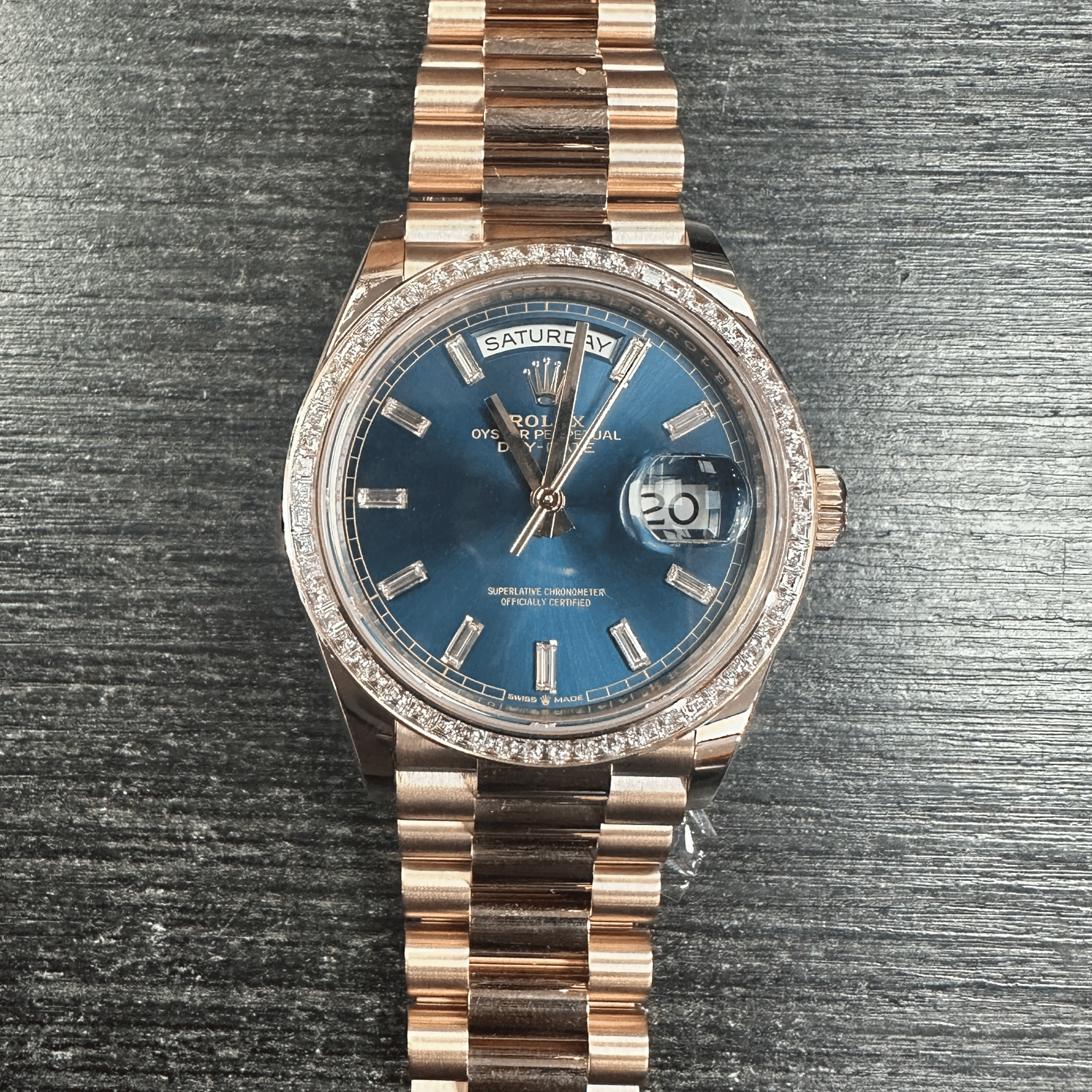 Day-Date Rose Gold Diamond Blue Dial 36mm Product Image 1