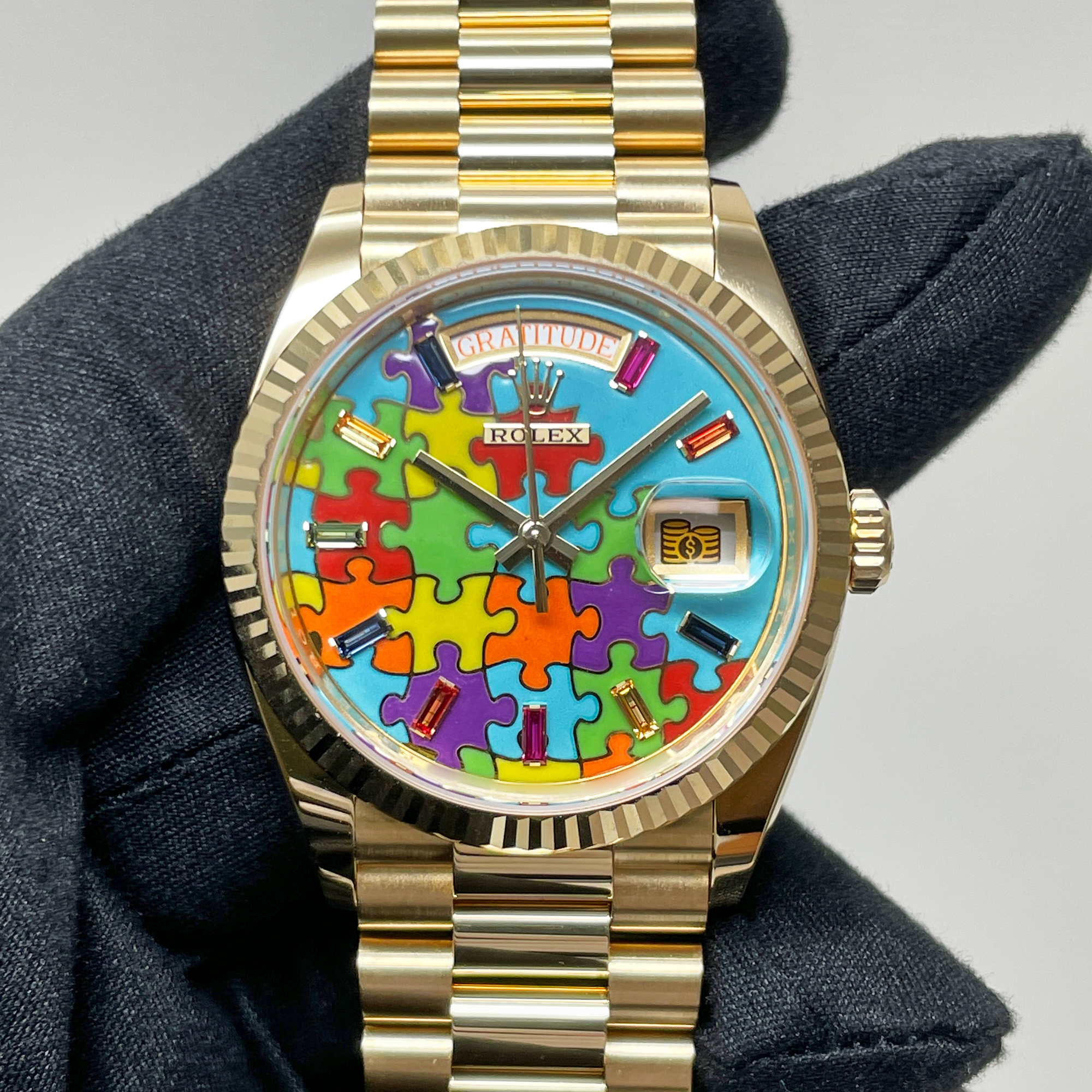 Day-Date Yellow Gold Multi-Color Puzzle Dial 36mm Product Image 1