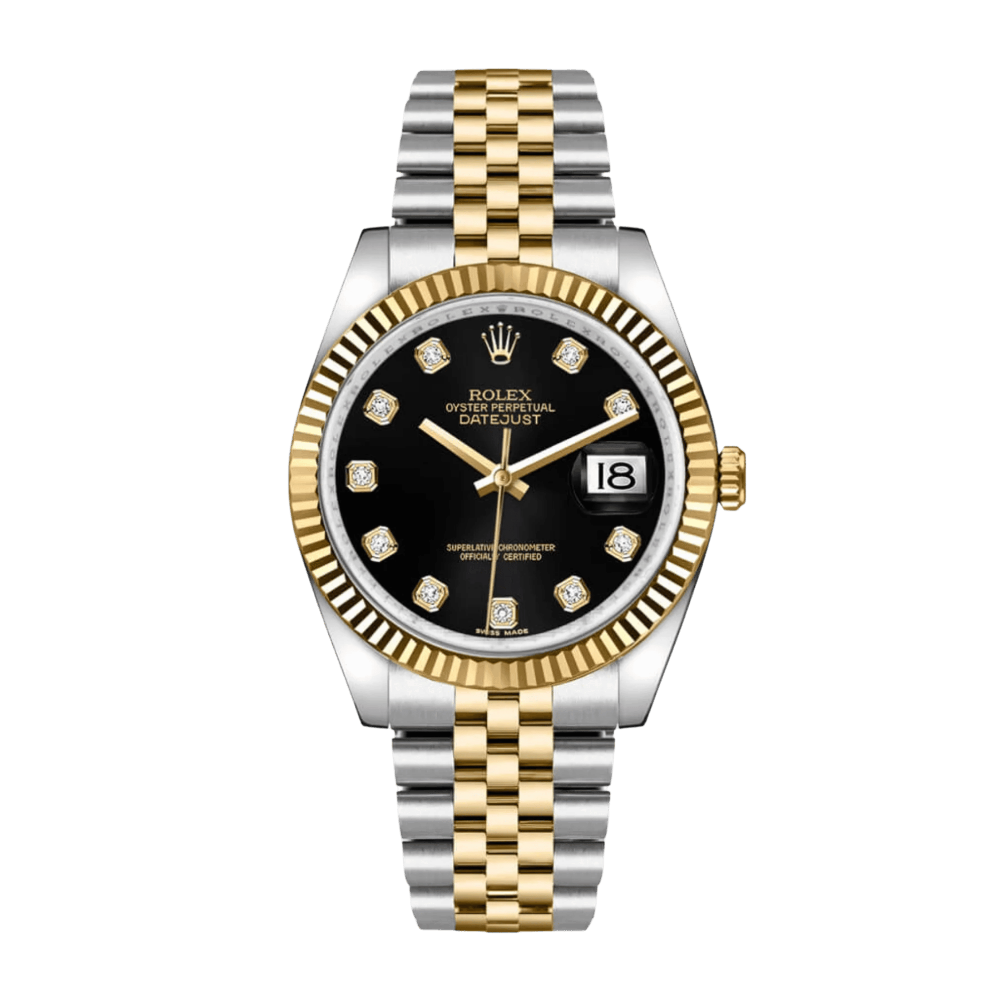 Datejust Yellow Gold & Steel Black Dial 36mm Product Image