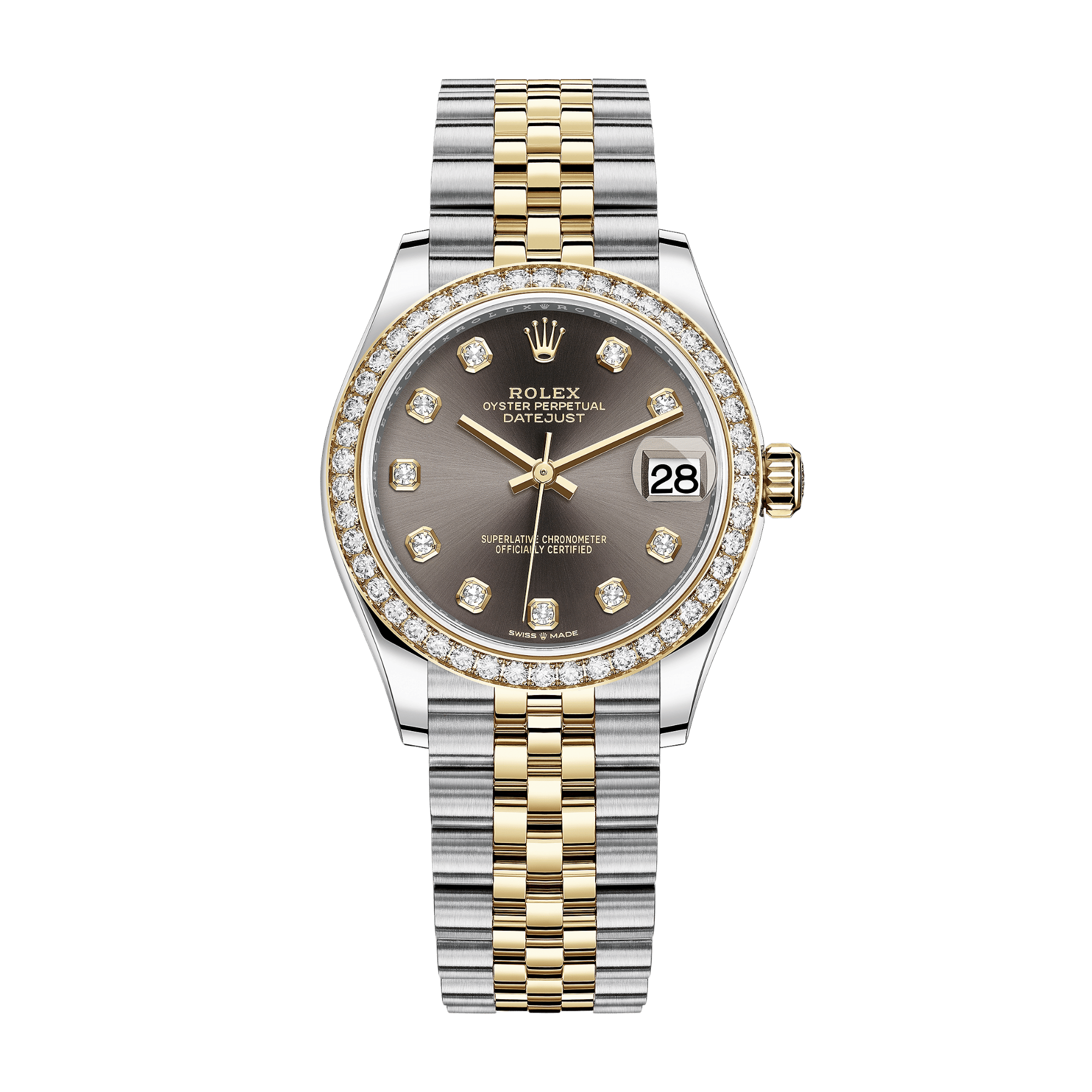 Datejust Yellow Gold & Steel Diamond Jubilee Grey Dial 31mm Product Image