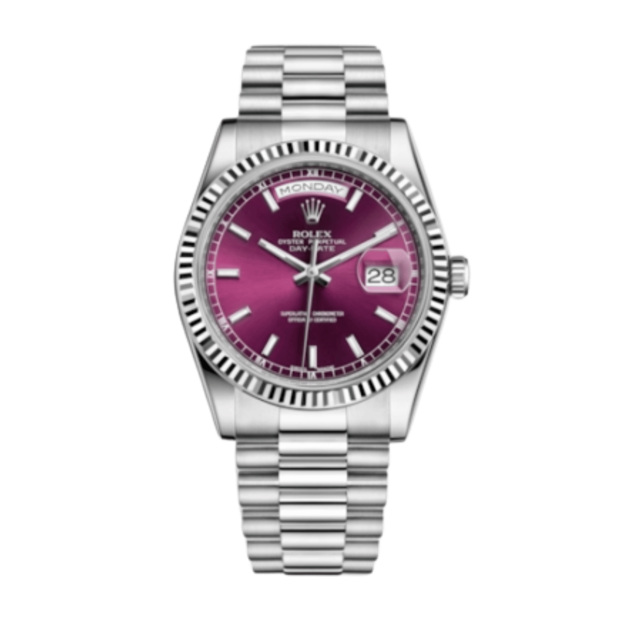 Rolex Day-Date White Gold Cherry Dial 36mm 118239-0288 Make an