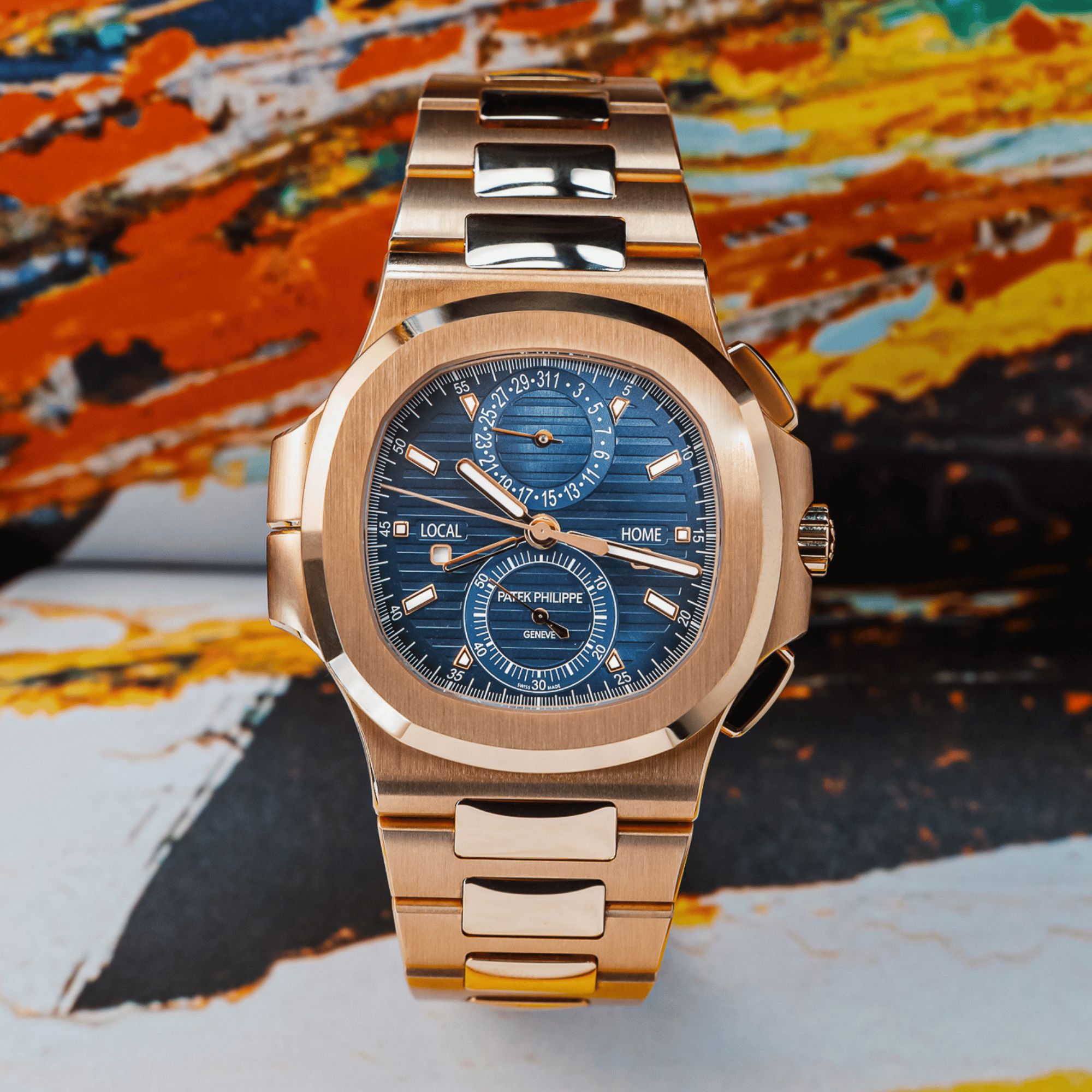 Nautilus Travel Time Rose Gold Blue Dial 40mm Product Image
