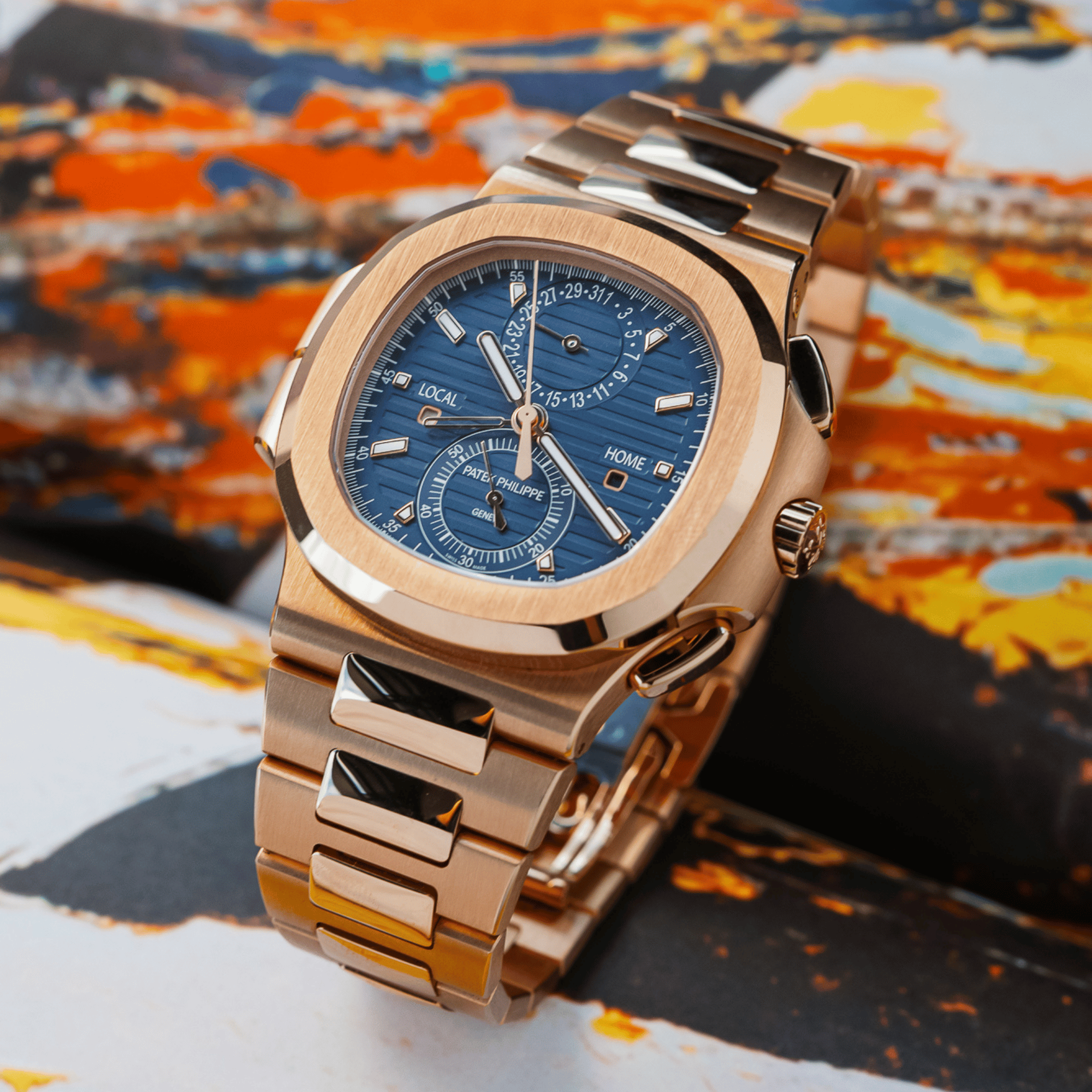 Nautilus Travel Time Rose Gold Blue Dial 40mm Product Image
