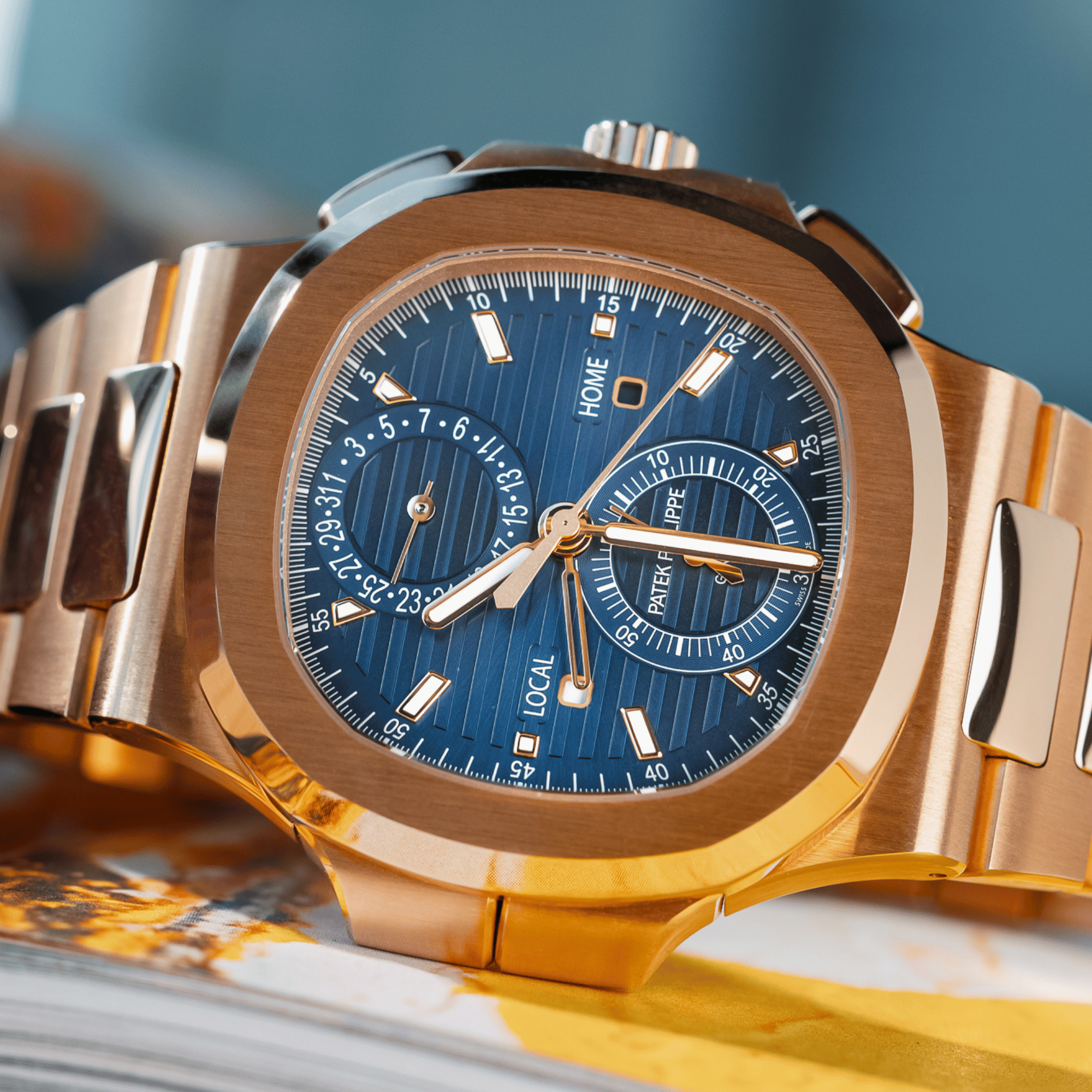 Nautilus Travel Time Rose Gold Blue Dial 40mm Product Image