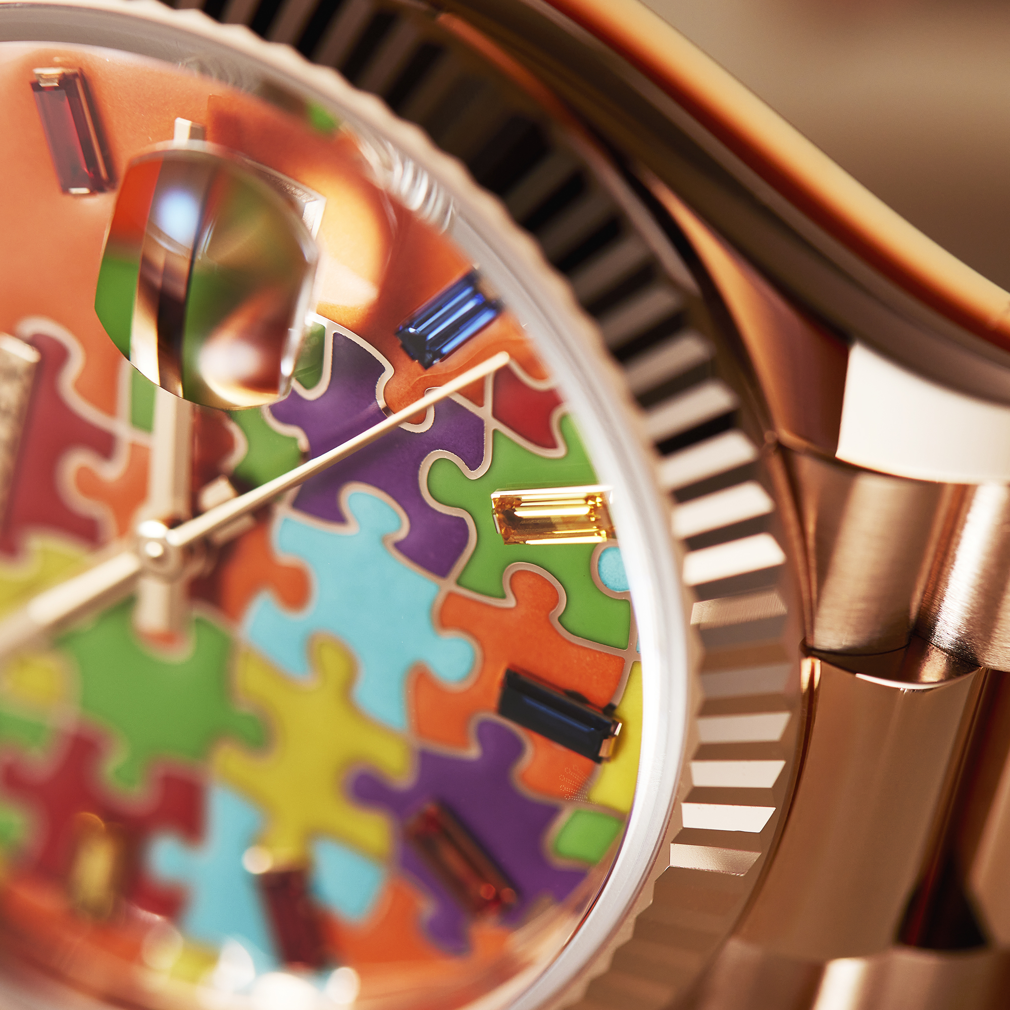 Day-Date Rose Gold Multi-Color Puzzle Dial 36mm Product Image 16