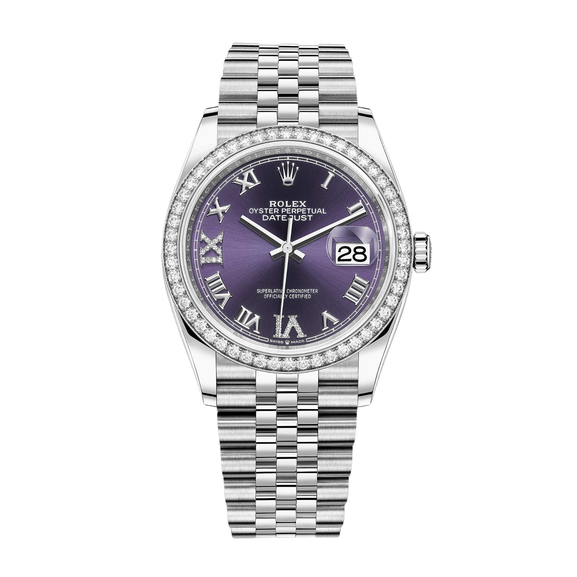 Datejust Steel Diamond Purple Dial 36mm Product Image