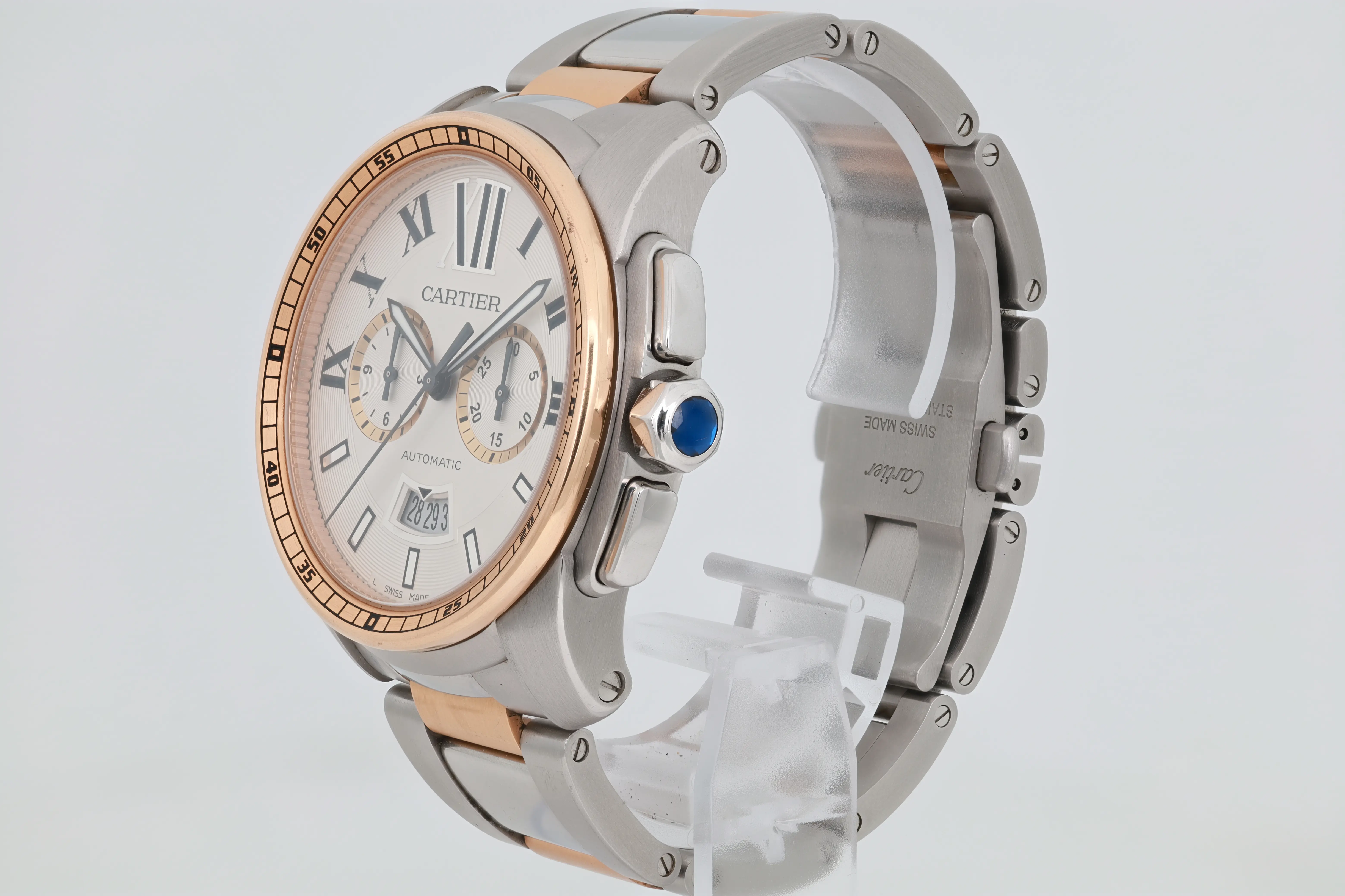 Calibre de Cartier Chronograph Rose Gold & Steel Silver Dial 42mm Product Image 2