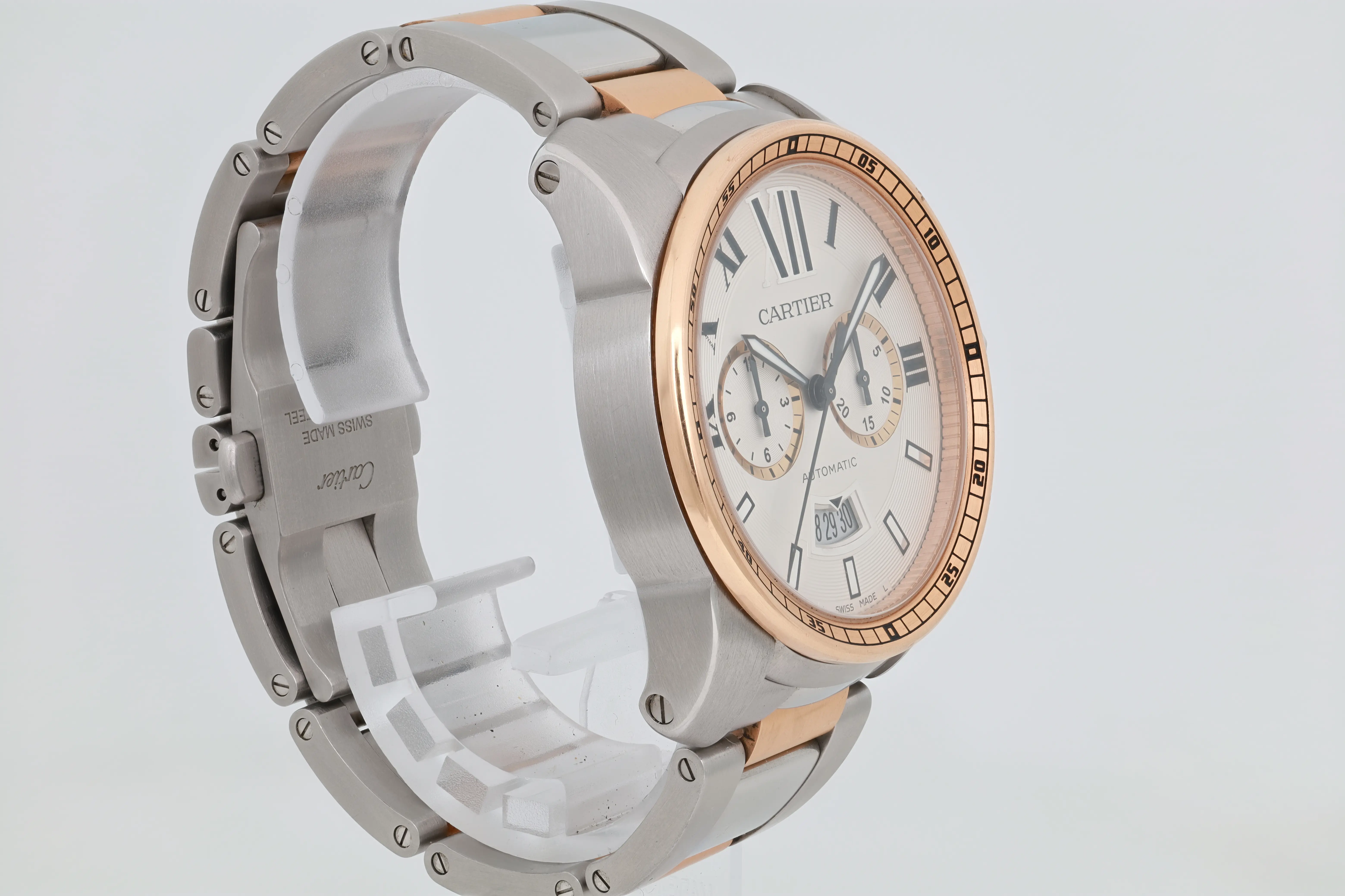 Calibre de Cartier Chronograph Rose Gold & Steel Silver Dial 42mm Product Image 3