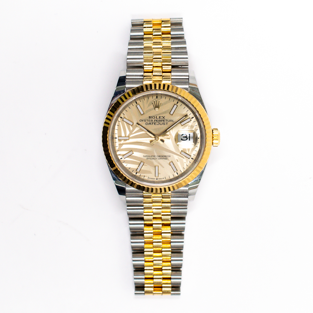 Datejust Yellow Gold & Steel Jubilee Champagne Palm Dial 36mm Product Image 1