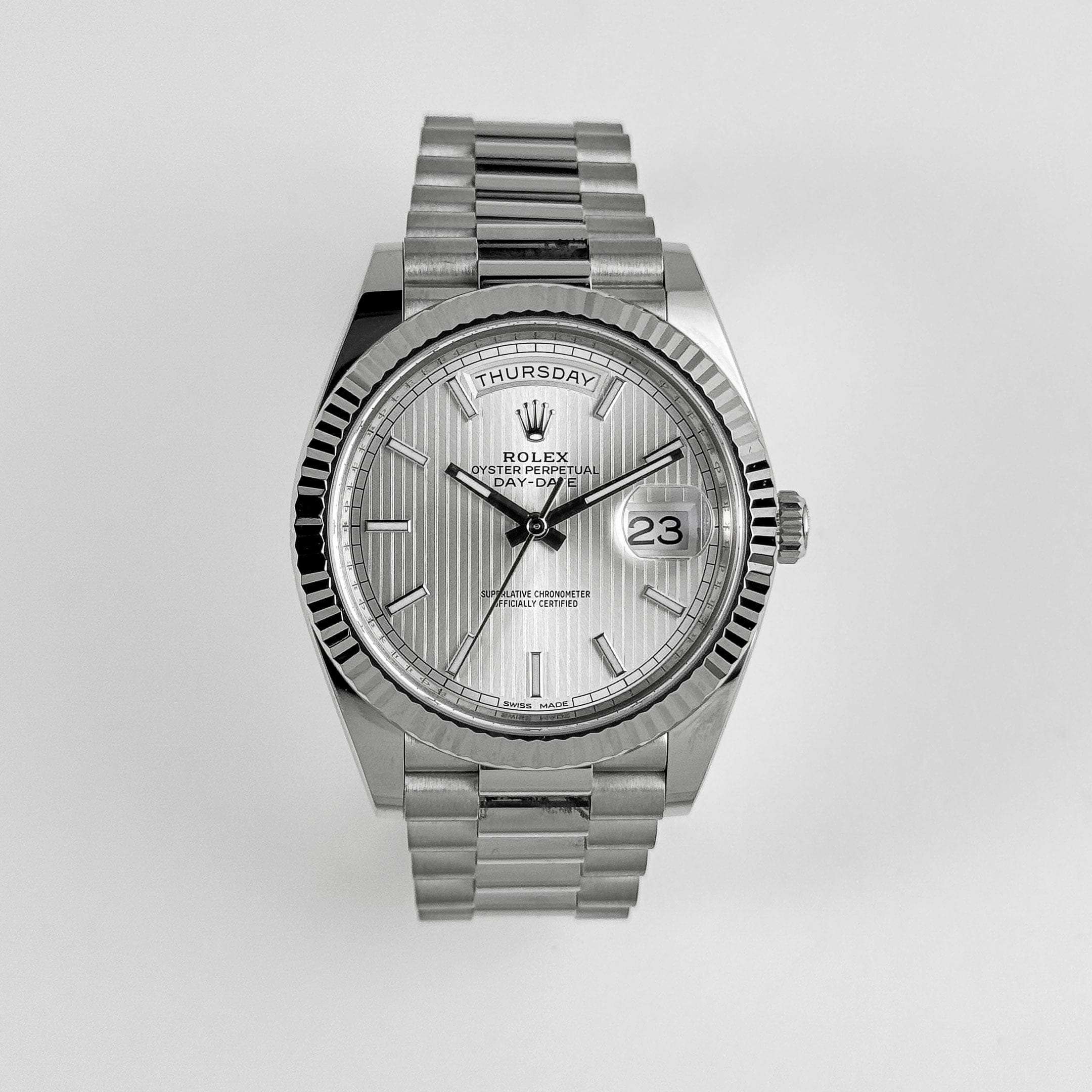 Day-Date White Gold Silver Dial 40mm Product Image 1