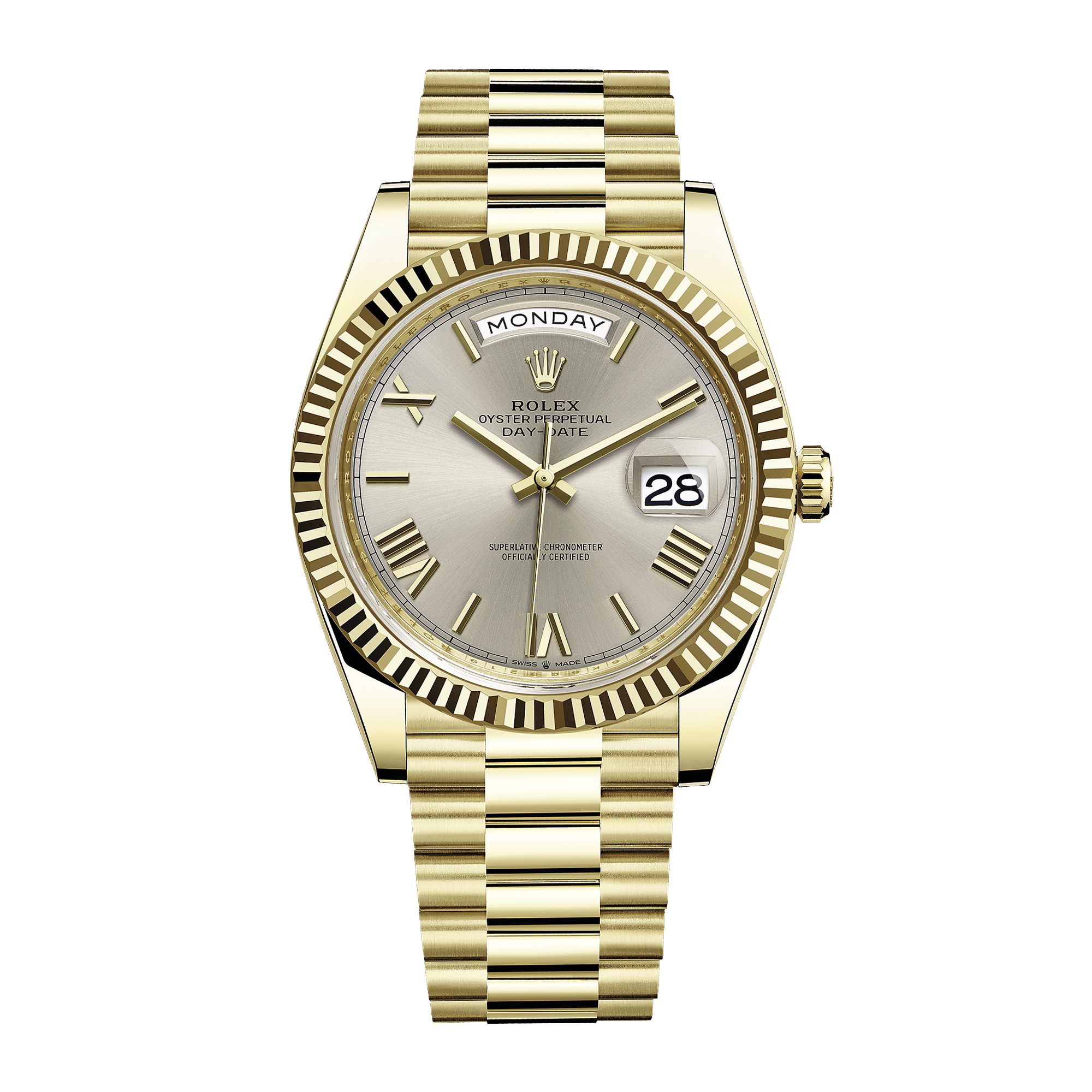 Day-Date Yellow Gold Silver Dial 40mm Product Image