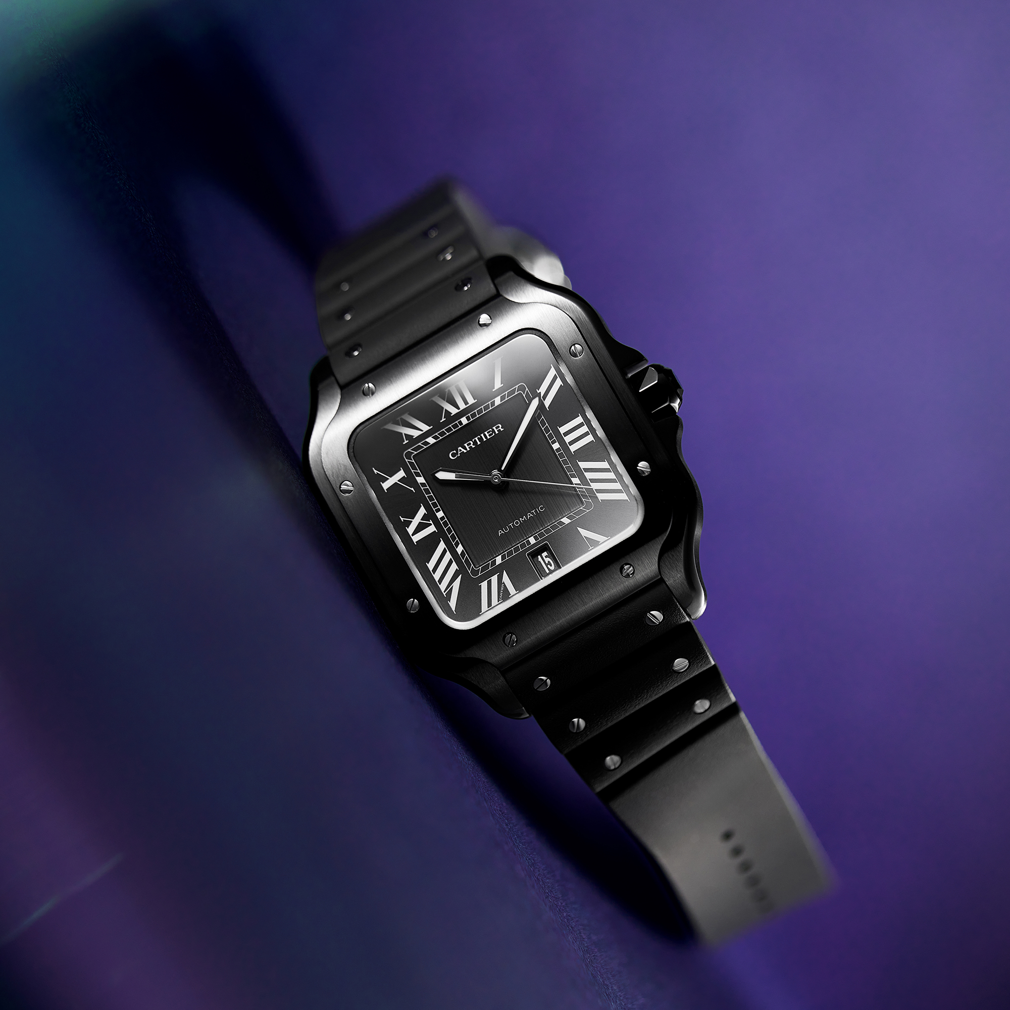Santos de Cartier Steel Black Dial 39mm Product Image