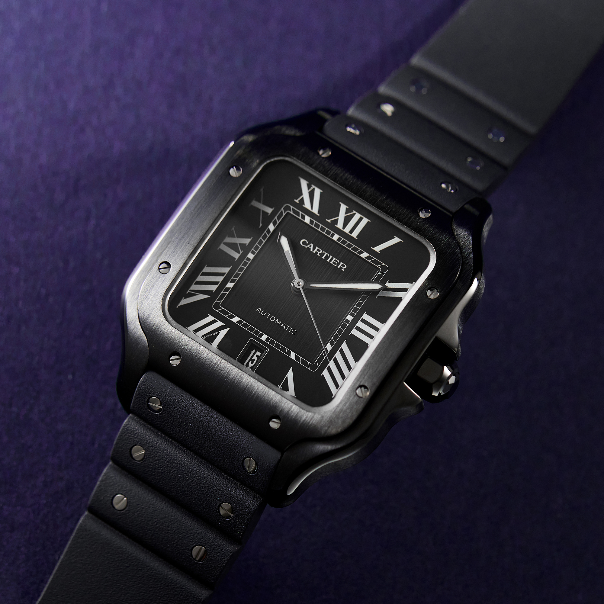Santos de Cartier Steel Black Dial 39mm Product Image