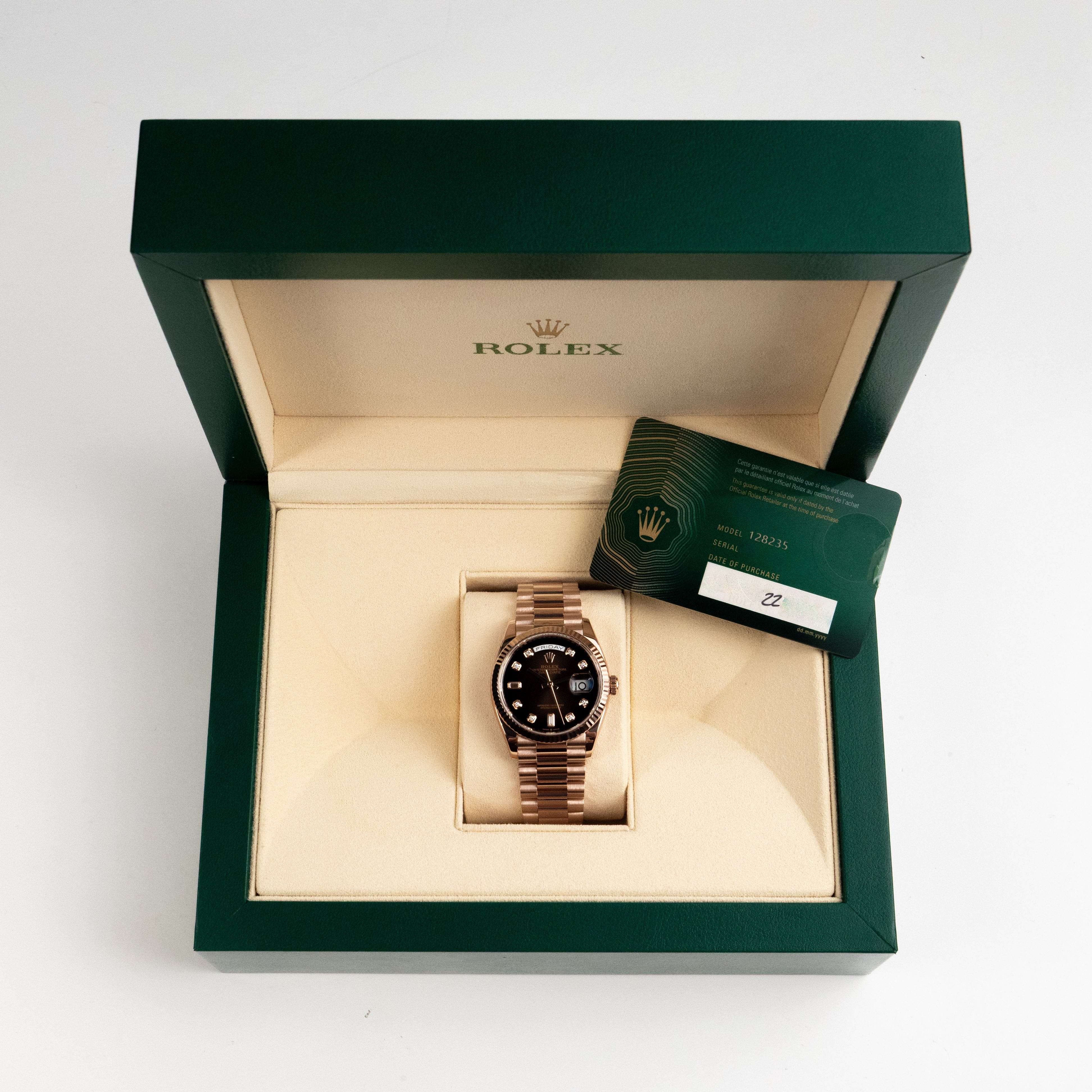 Day-Date Rose Gold Brown Ombré Dial 36mm Product Image 10
