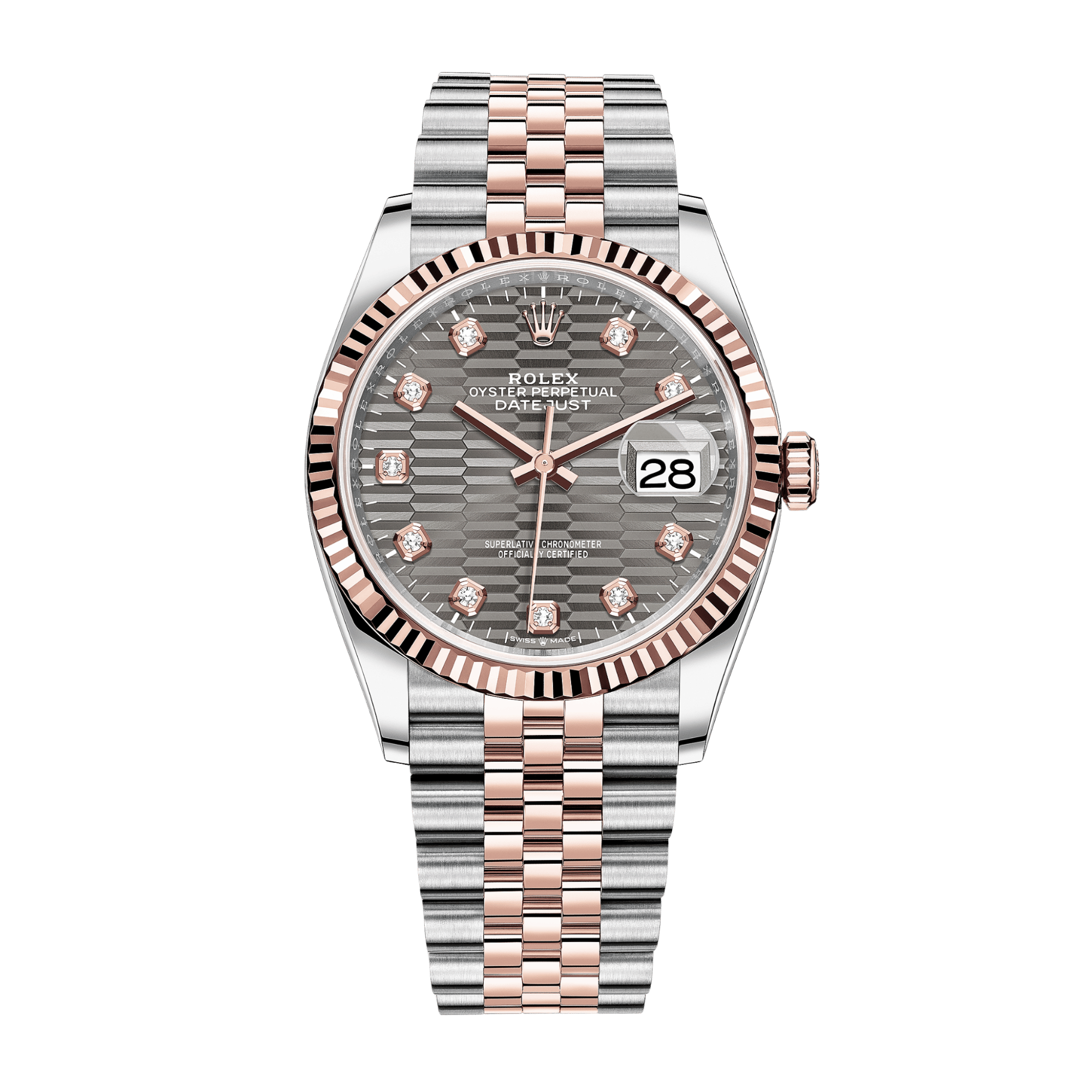 Datejust Rose Gold & Steel Jubilee Grey Dial 36mm Product Image