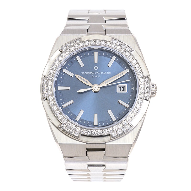 Overseas Quartz Steel Diamond Blue Dial 33mm Product Image 1