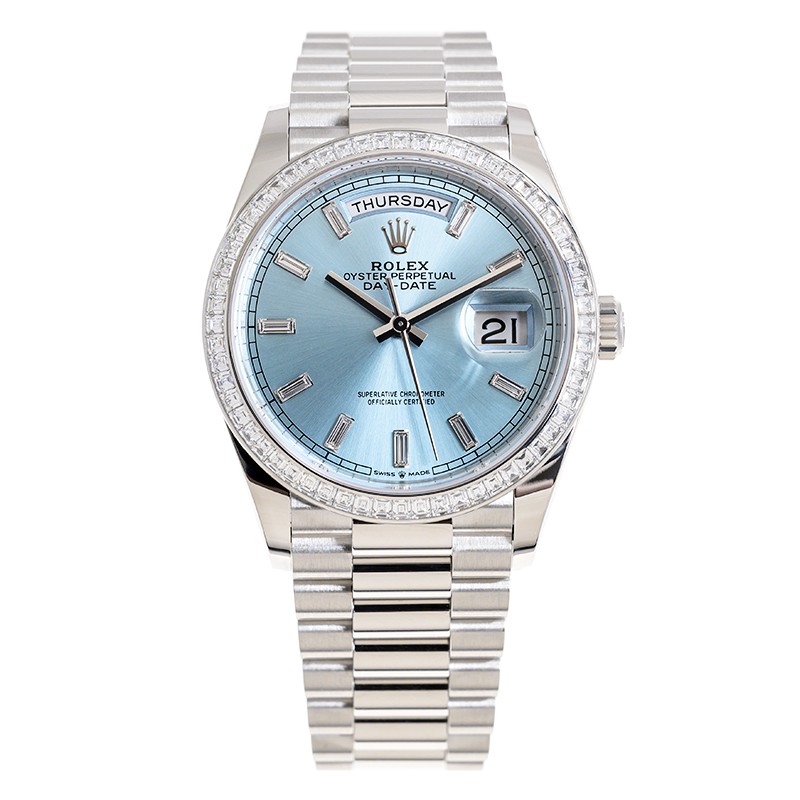 Day-Date Platinum Diamond Blue Dial 36mm Product Image 1