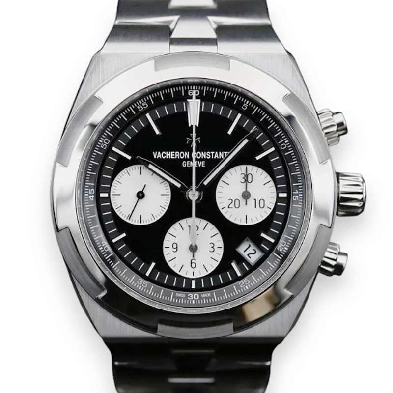 Overseas Chronograph Steel Black Dial 43mm Product Image 1