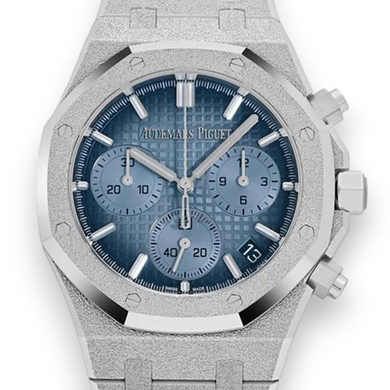 Royal Oak Chronograph Frosted White Gold Blue Dial 41mm Product Image 1