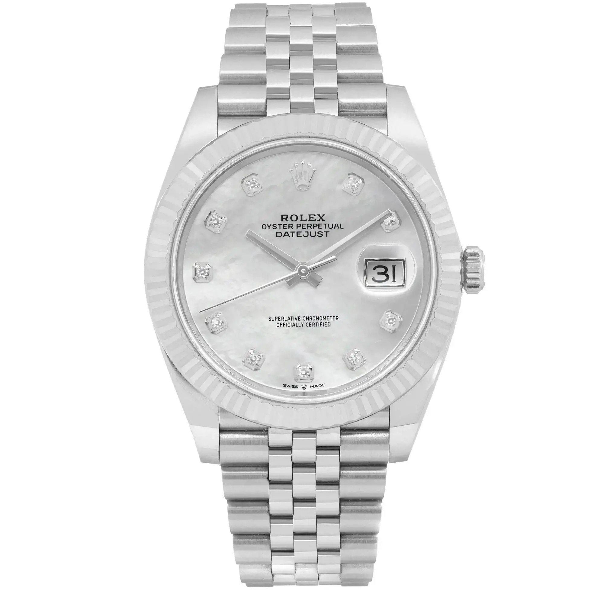Datejust Steel Diamond Jubilee Mother of Pearl Dial 41mm Product Image 6