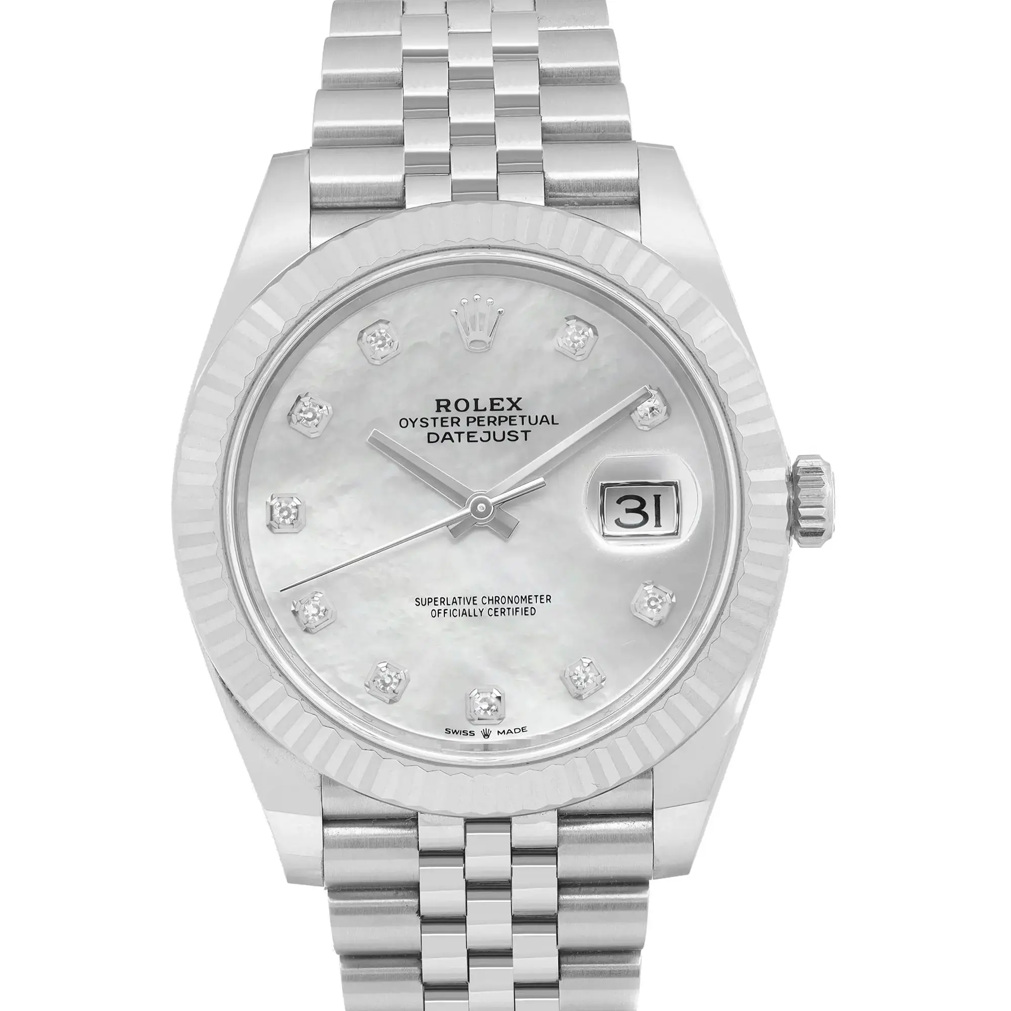Datejust Steel Diamond Jubilee Mother of Pearl Dial 41mm Product Image 1