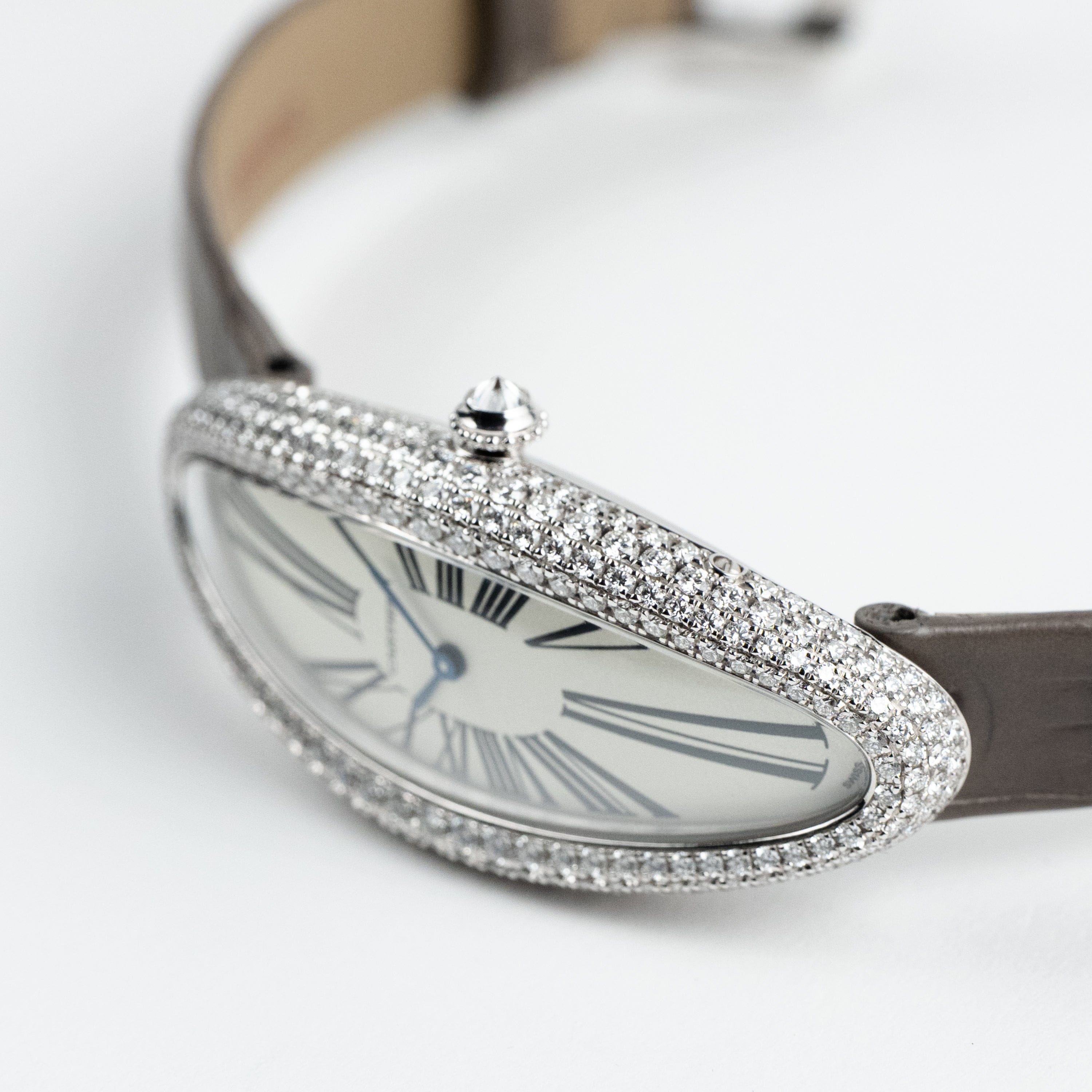 Baignoire Allongée Medium White Gold Diamond Silver Dial 21mm Product Image 2