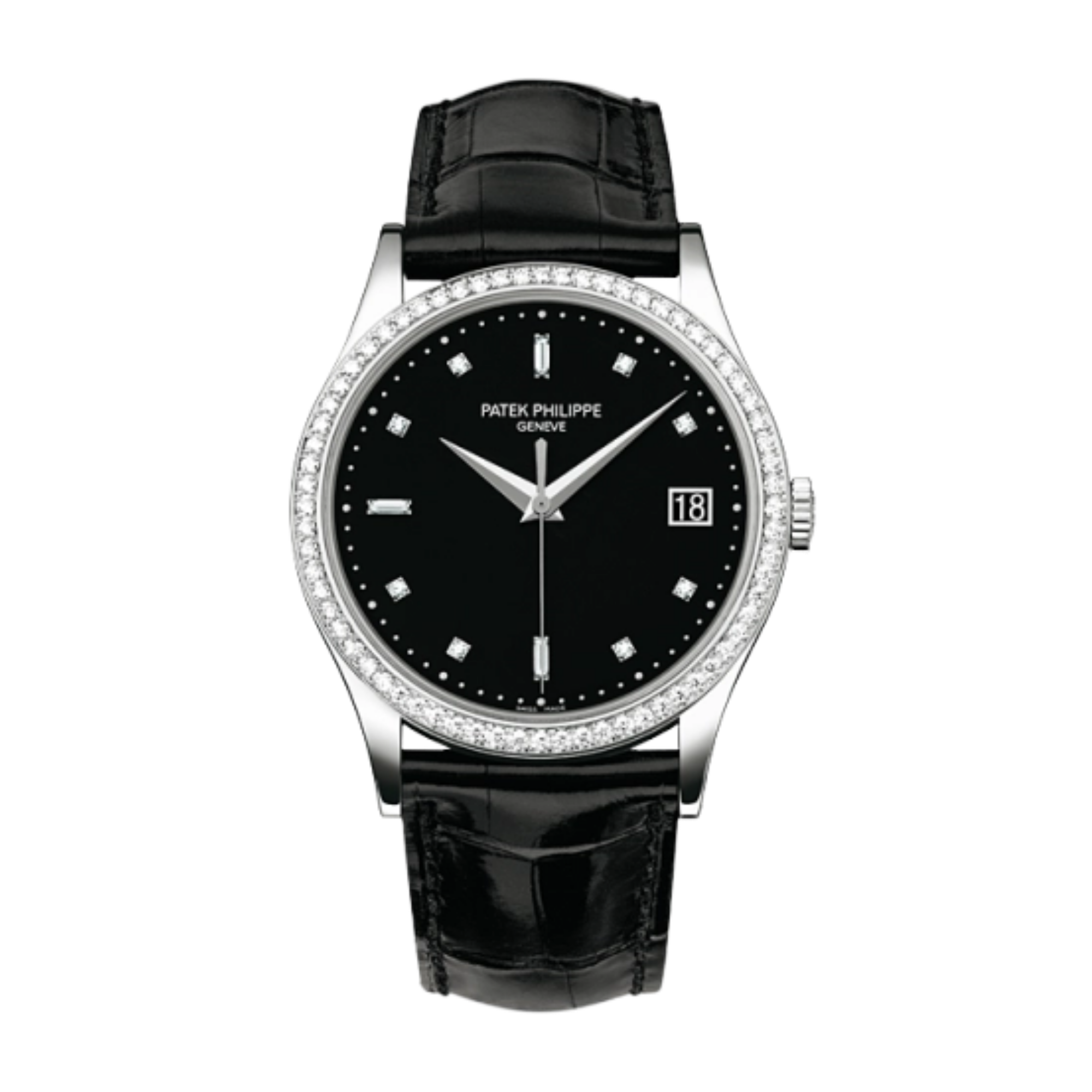 Calatrava White Gold Diamond Black Dial 38mm Product Image