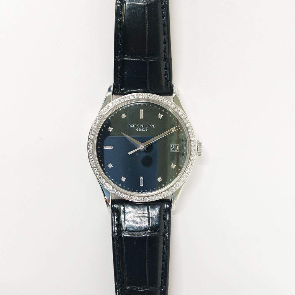 Calatrava White Gold Diamond Black Dial 38mm Product Image 1