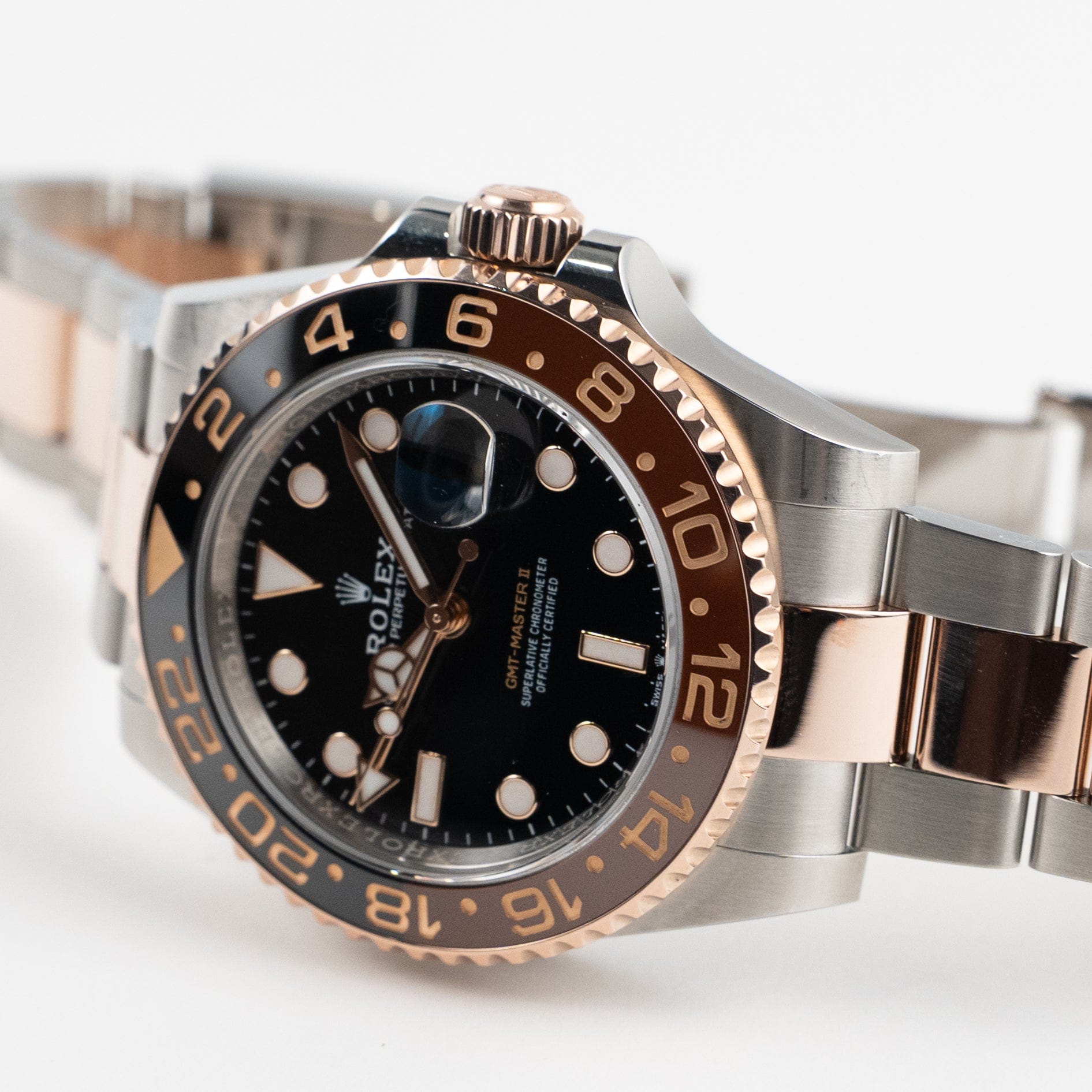 GMT-Master II "Rootbeer" Rose Gold & Steel Black Dial 40mm Product Image 2