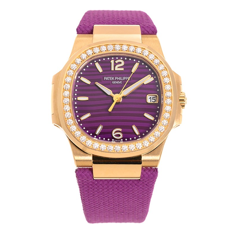 Nautilus Rose Gold Diamond Purple Dial 32mm Product Image 1