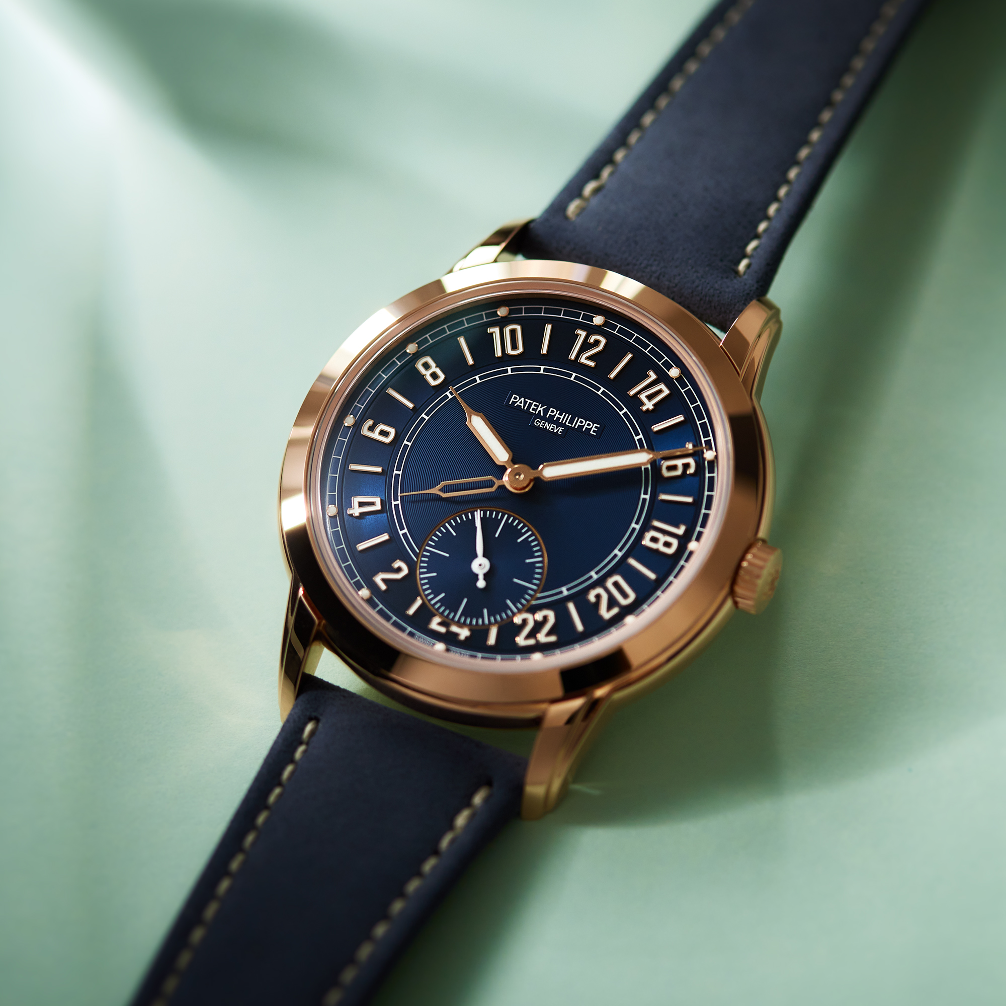 Calatrava Travel Time 24 Hour Rose Gold Blue Dial 42mm Product Image