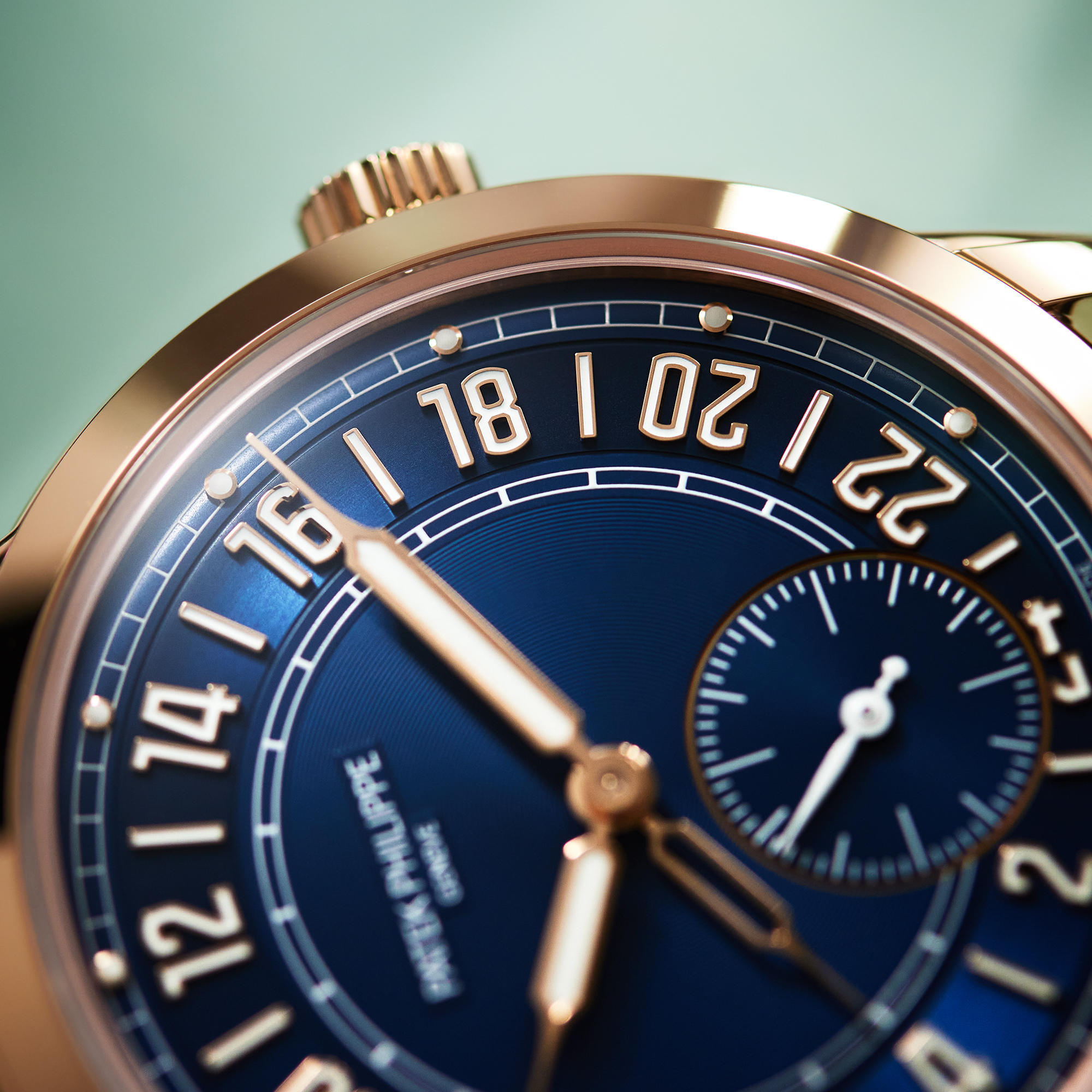 Calatrava Travel Time 24 Hour Rose Gold Blue Dial 42mm Product Image