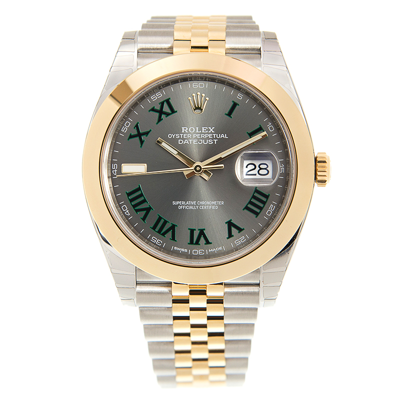 Datejust "Wimbledon" Yellow Gold & Steel Jubilee Grey Dial 41mm Product Image 1