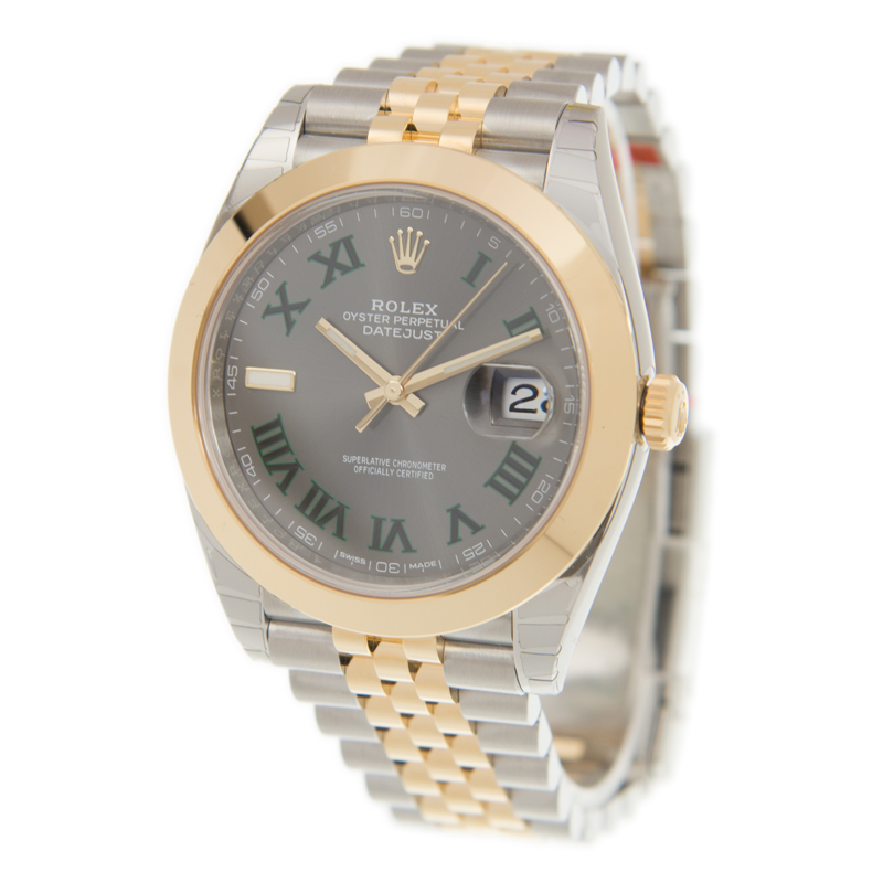 Datejust "Wimbledon" Yellow Gold & Steel Jubilee Grey Dial 41mm Product Image 2