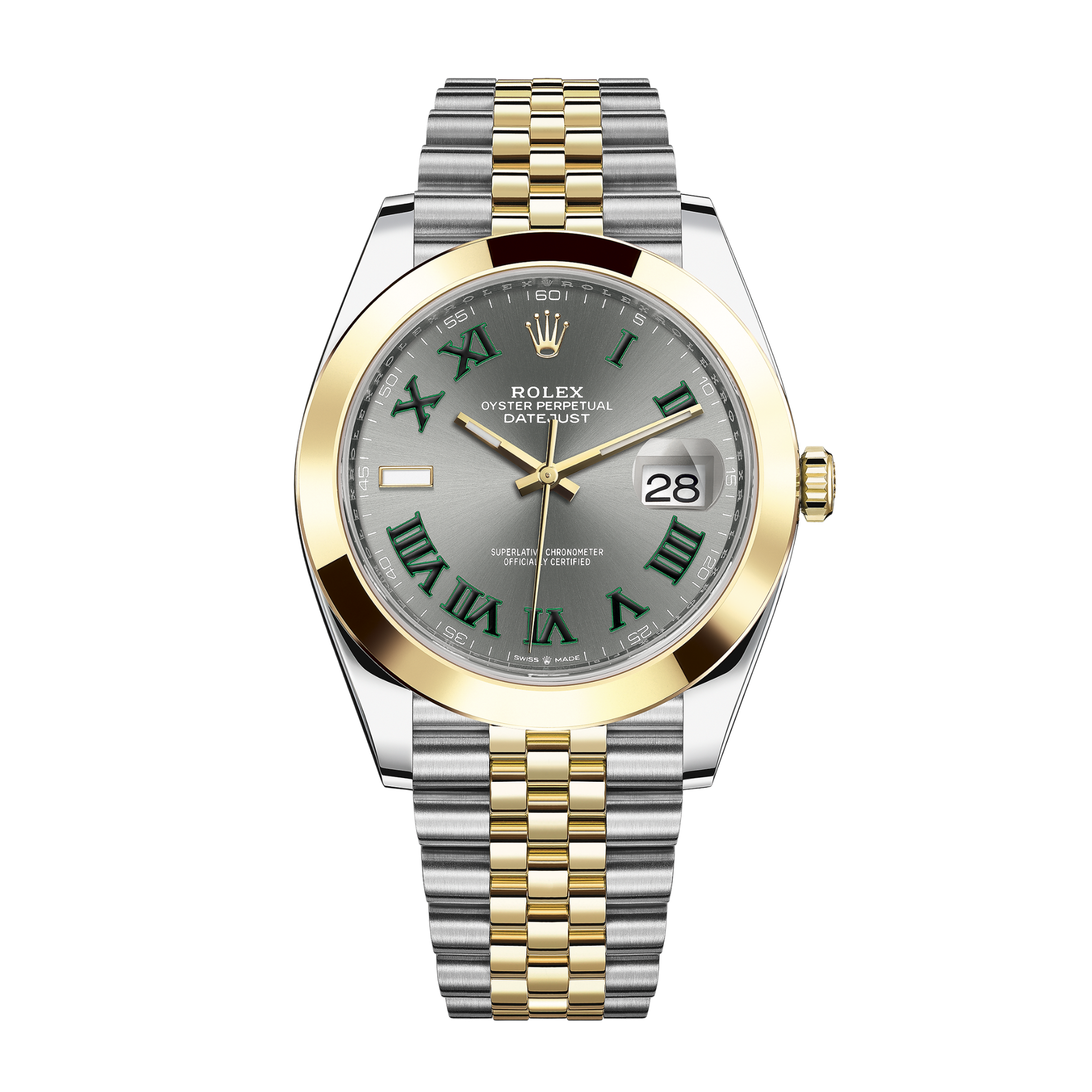 Datejust "Wimbledon" Yellow Gold & Steel Jubilee Grey Dial 41mm Product Image