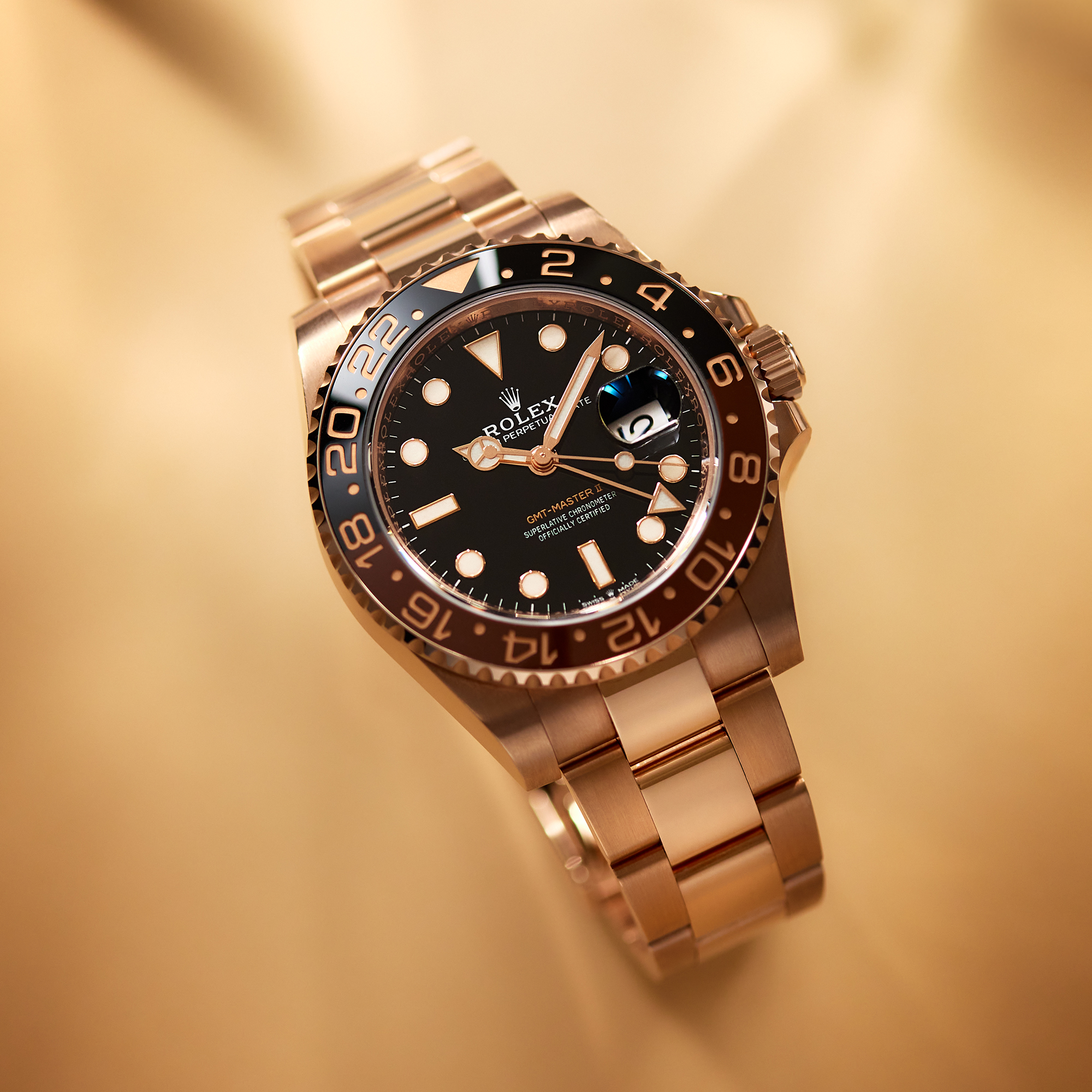 GMT-Master II "Rootbeer" Rose Gold Black Dial 40mm Product Image
