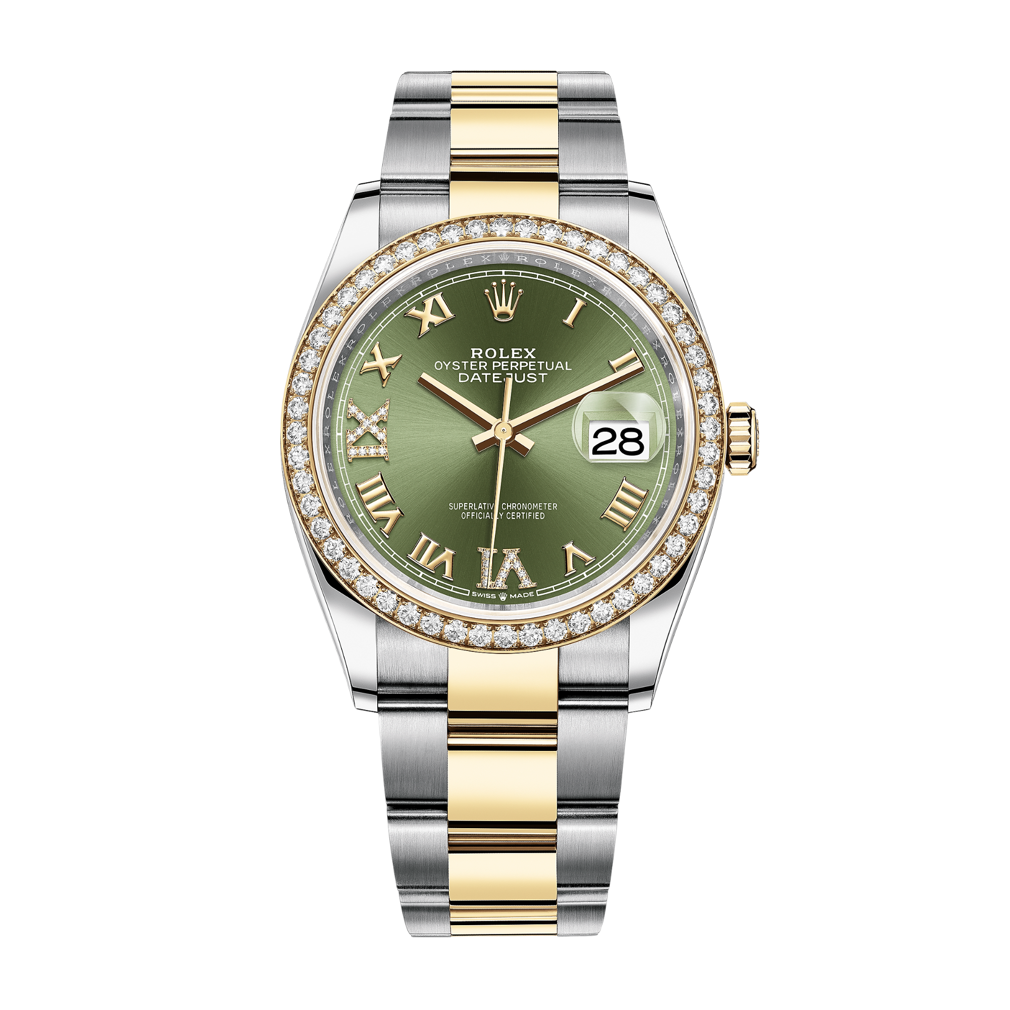Datejust Yellow Gold & Steel Diamond Green Dial 36mm Product Image