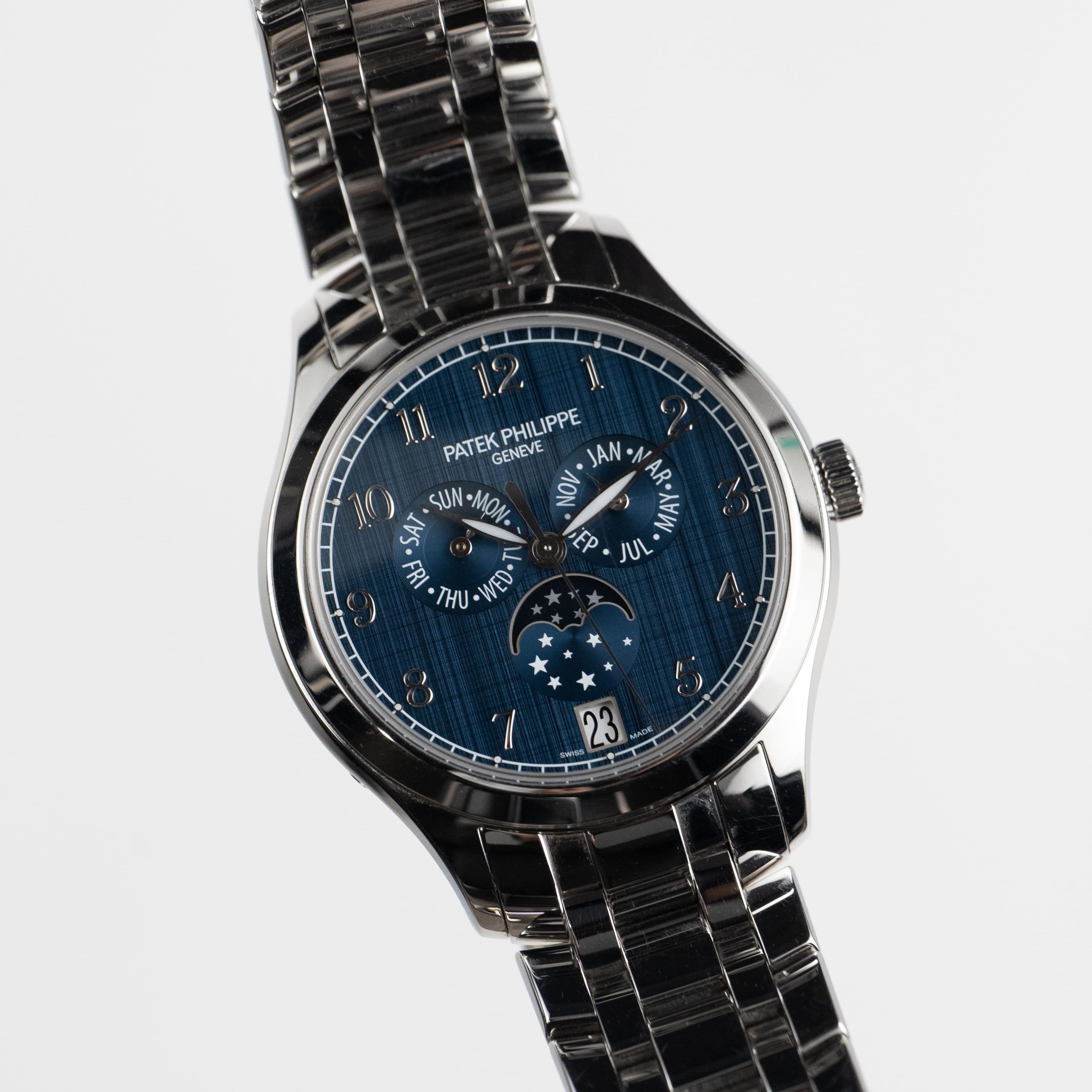 Annual Calendar Steel Blue Dial 38mm Product Image 1