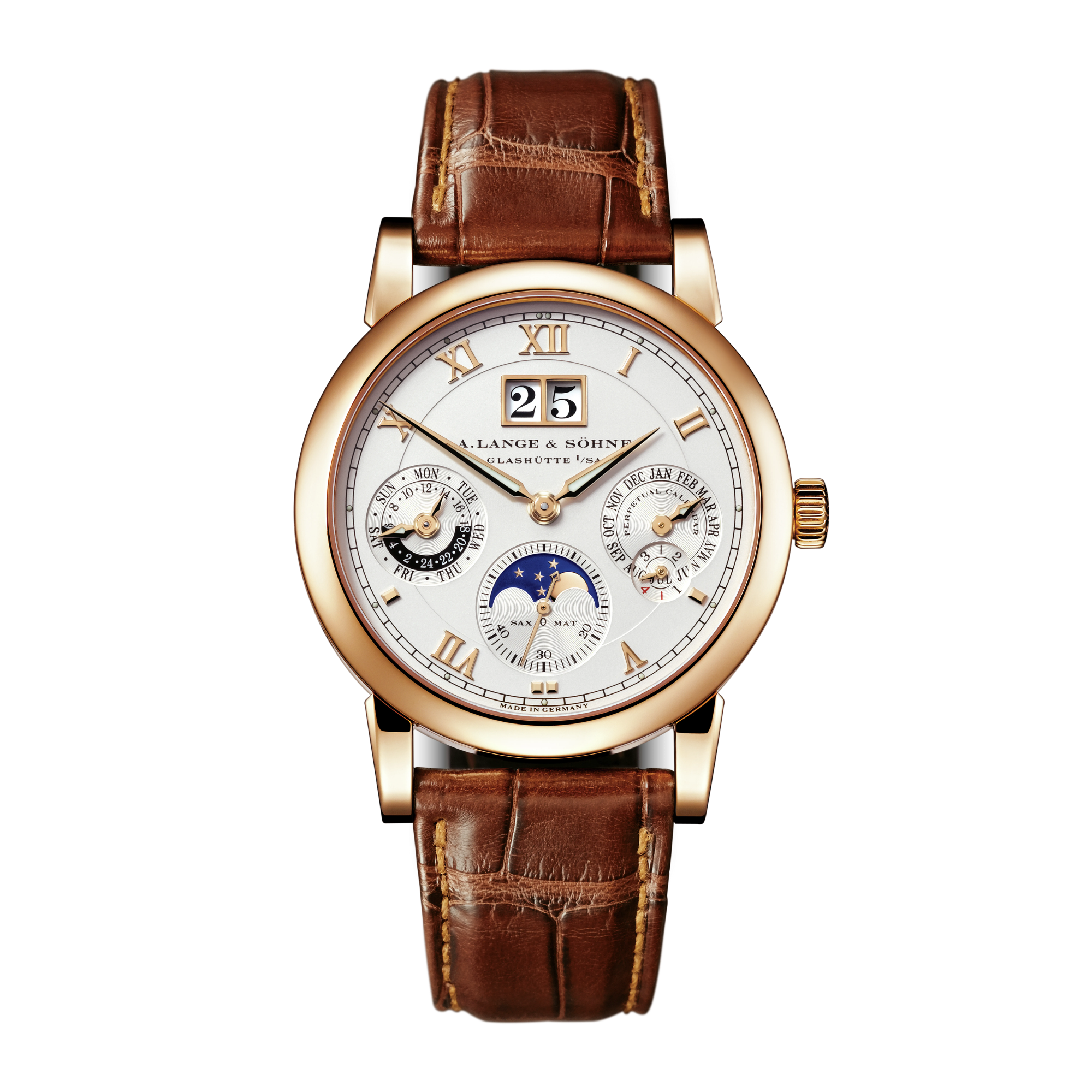 Langematik Perpetual Rose Gold Silver Dial 38mm Product Image