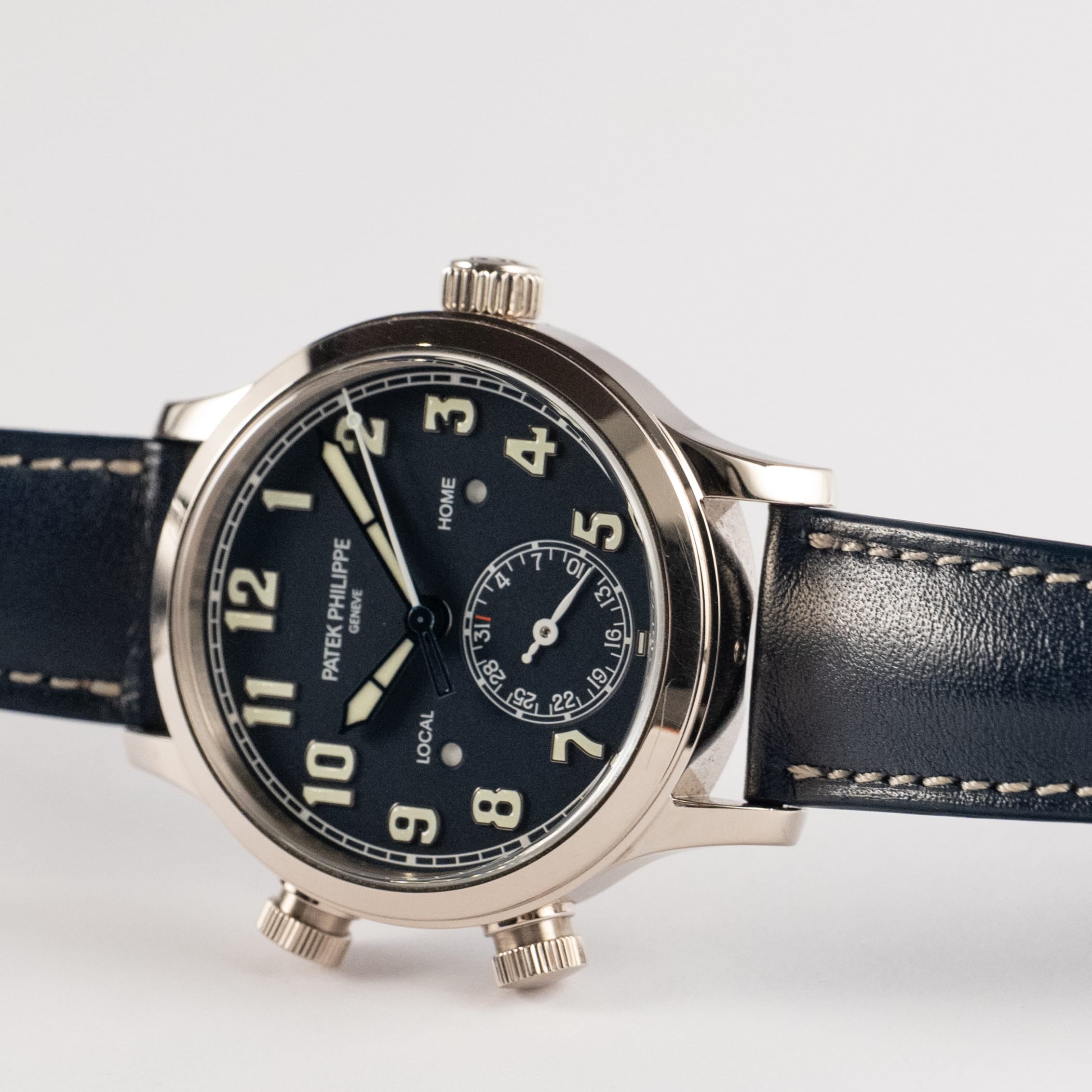 Calatrava Pilot Travel Time White Gold Blue Dial 37mm Product Image 2