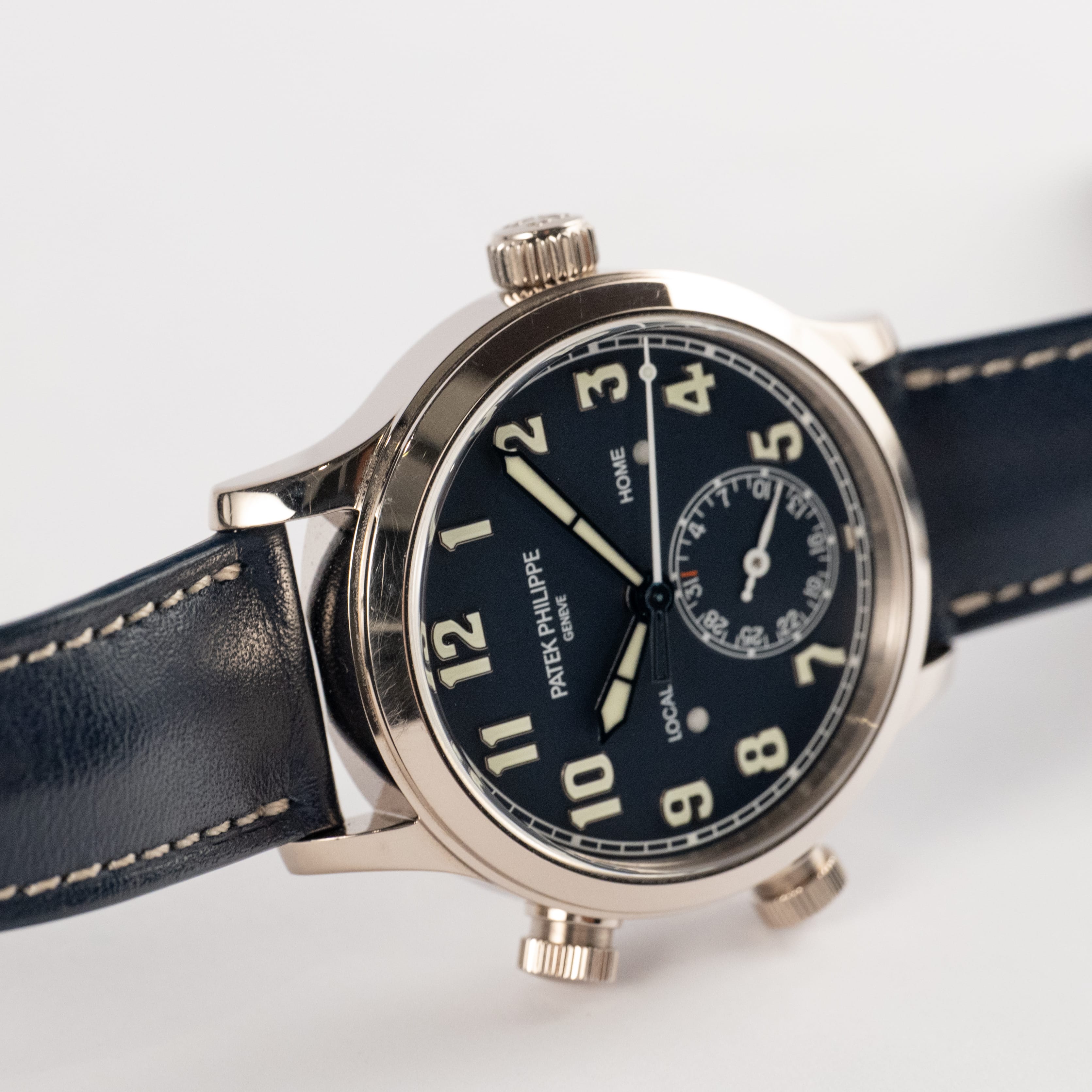 Calatrava Pilot Travel Time White Gold Blue Dial 37mm Product Image 3