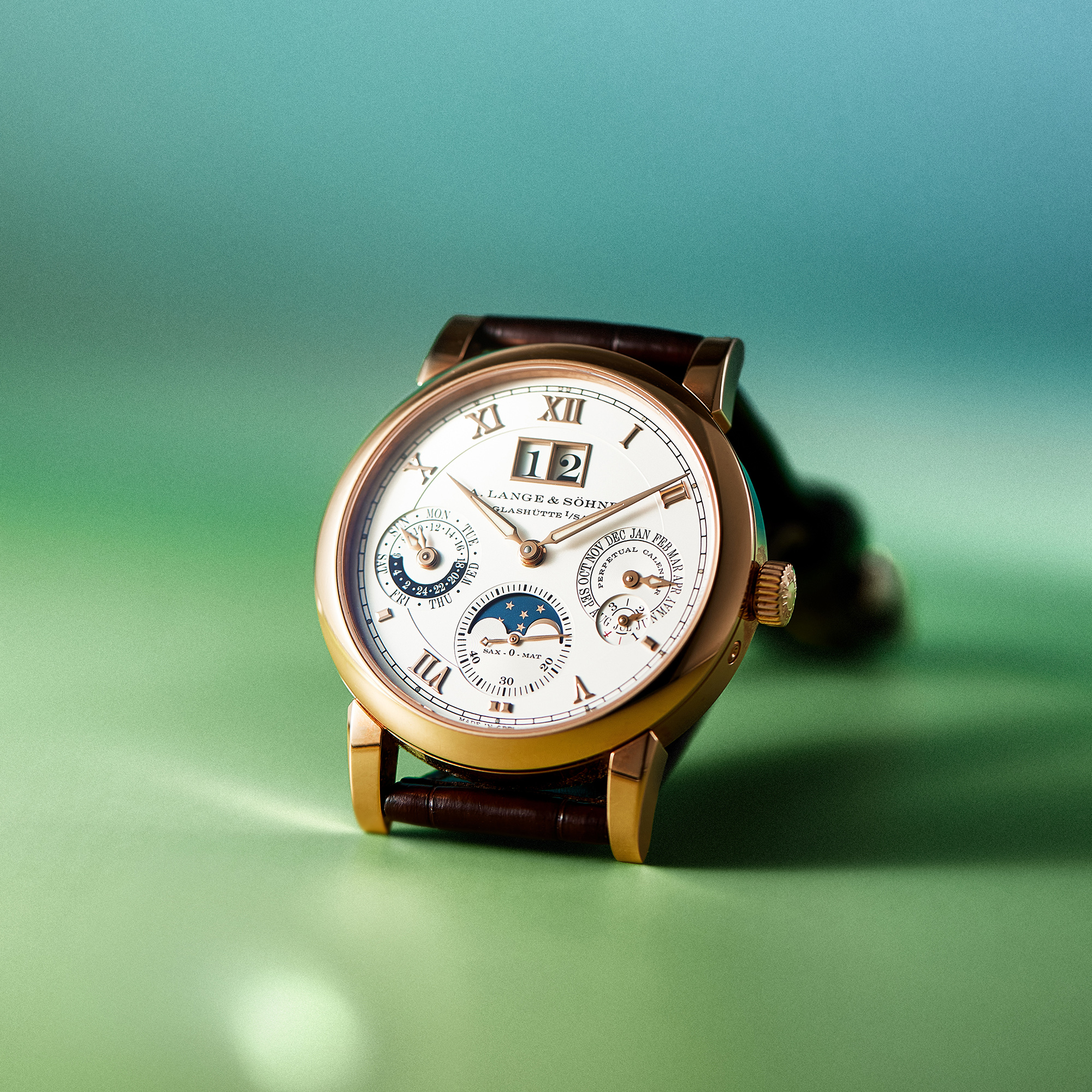 Langematik Perpetual Rose Gold Silver Dial 38mm Product Image 11
