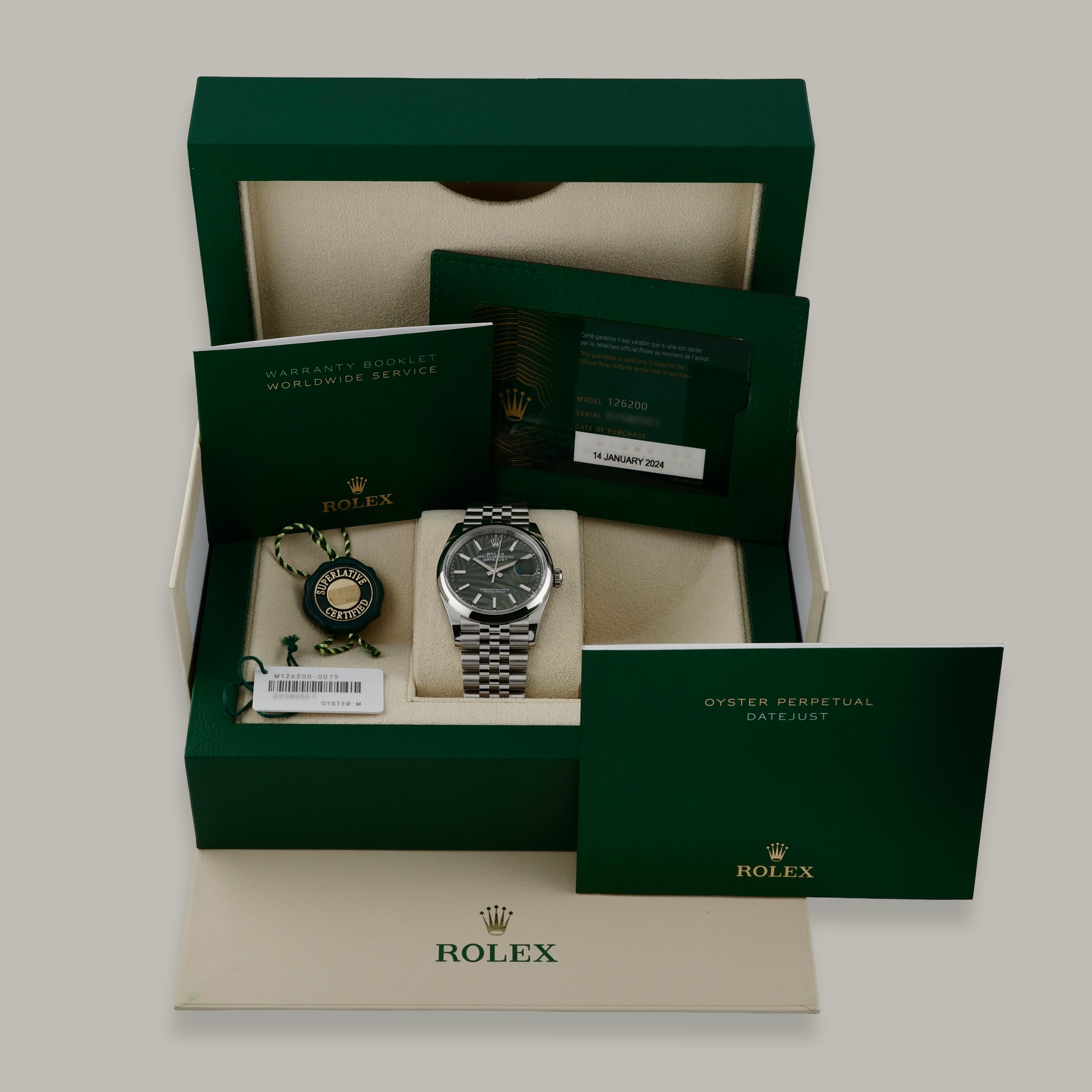 Datejust Steel Jubilee Palm Dial 36mm Product Image 10