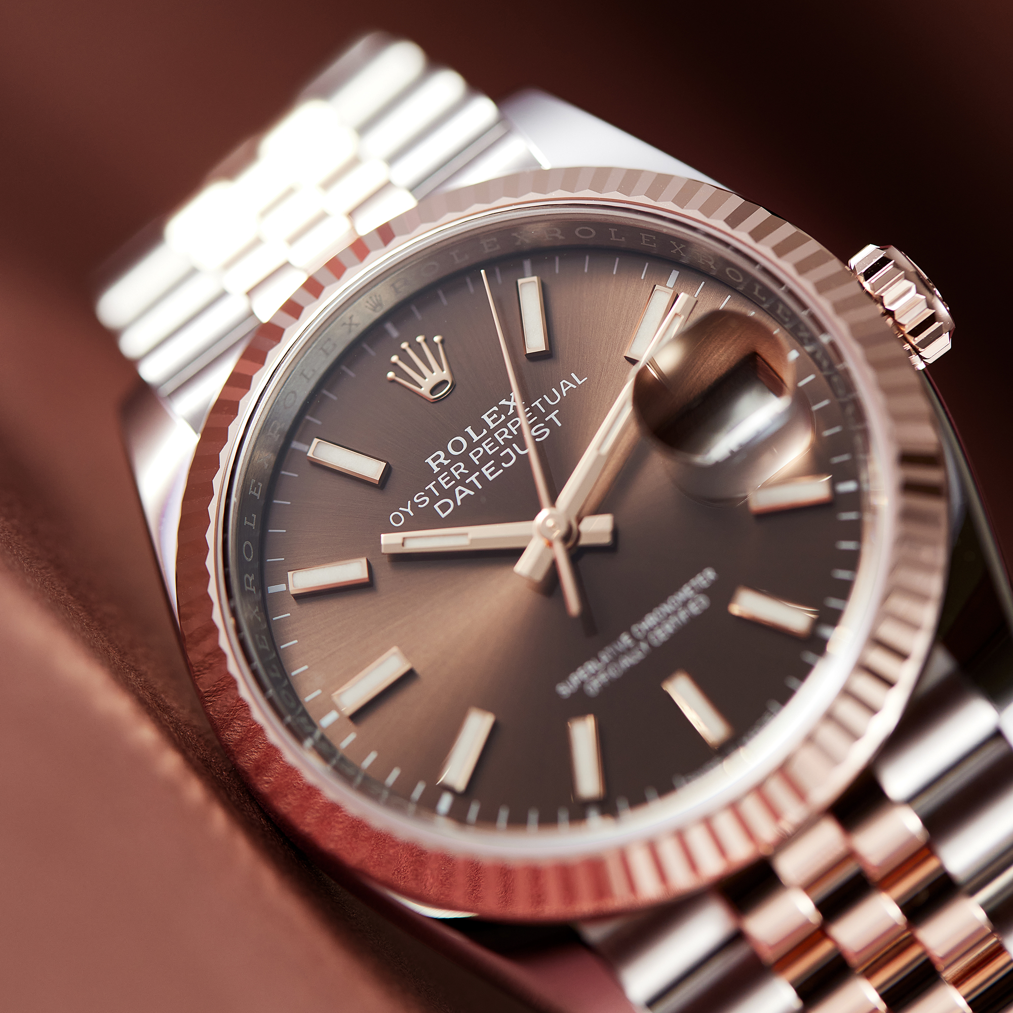 Datejust Rose Gold & Steel Jubilee Brown Dial 36mm Product Image