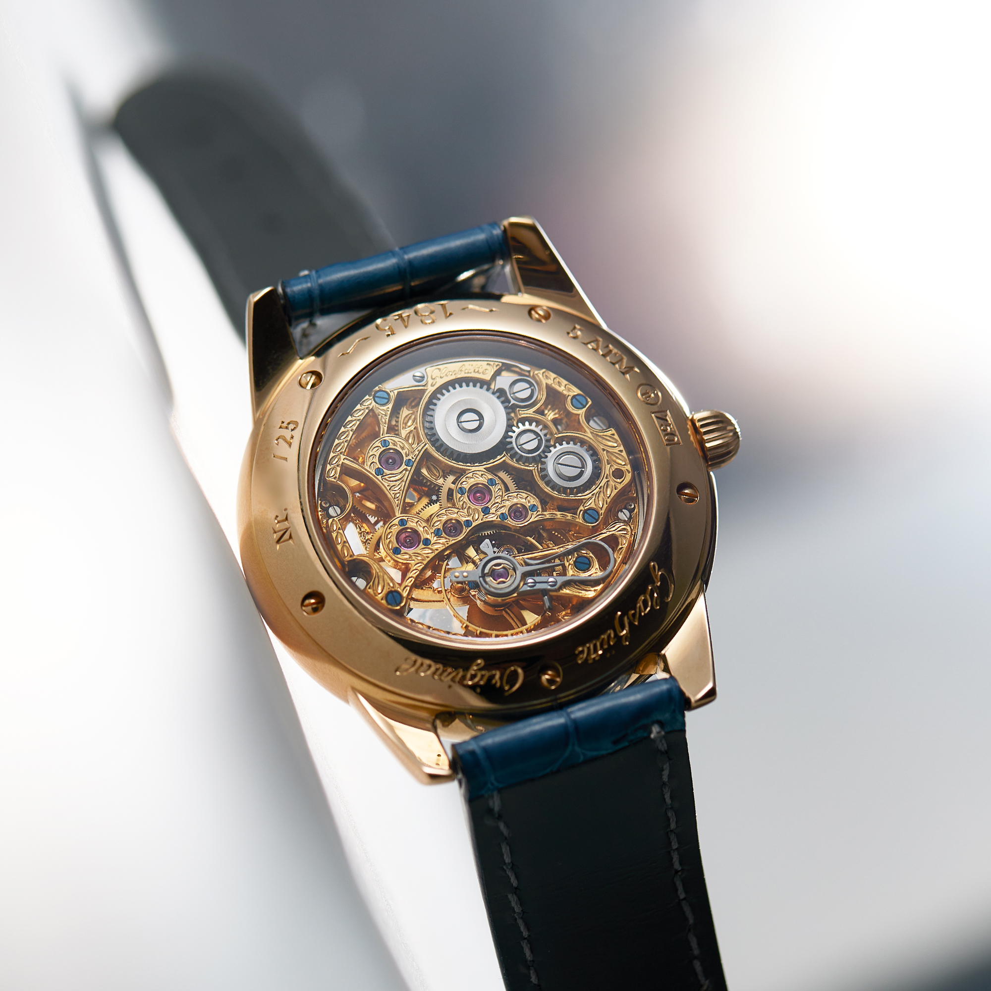 Vintage 1845 Rose Gold Skeleton Dial 39mm Product Image