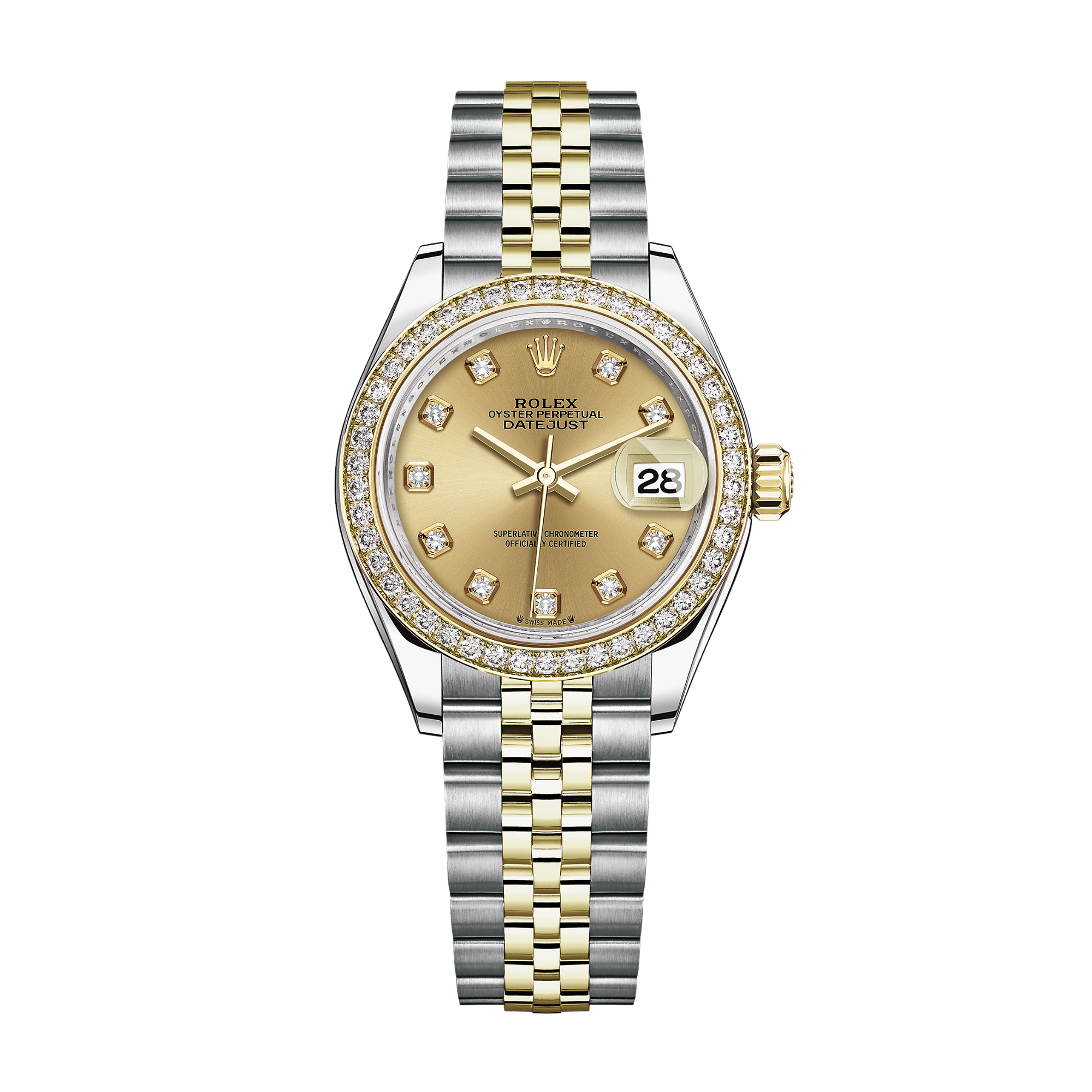 Lady-Datejust Yellow Gold & Steel Jubilee Diamond Champagne Dial 28mm Product Image