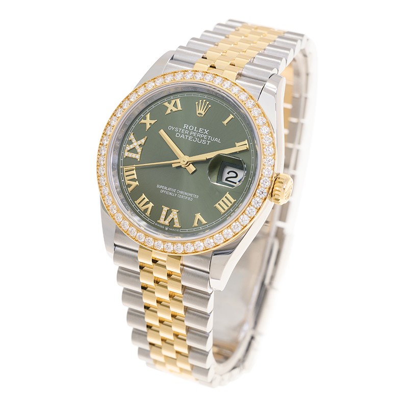 Datejust Yellow Gold & Steel Diamond Jubilee Green Dial 36mm Product Image 2