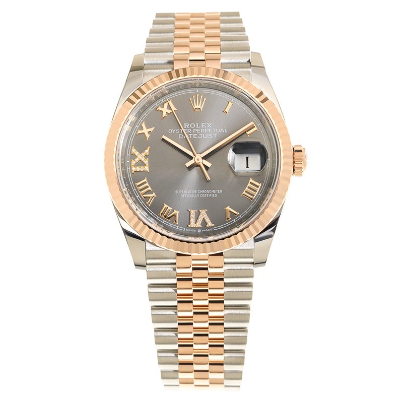 Datejust Rose Gold & Steel Jubilee Grey Dial 36mm Product Image 1