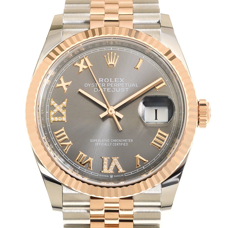 Datejust Rose Gold & Steel Jubilee Grey Dial 36mm Product Image 3