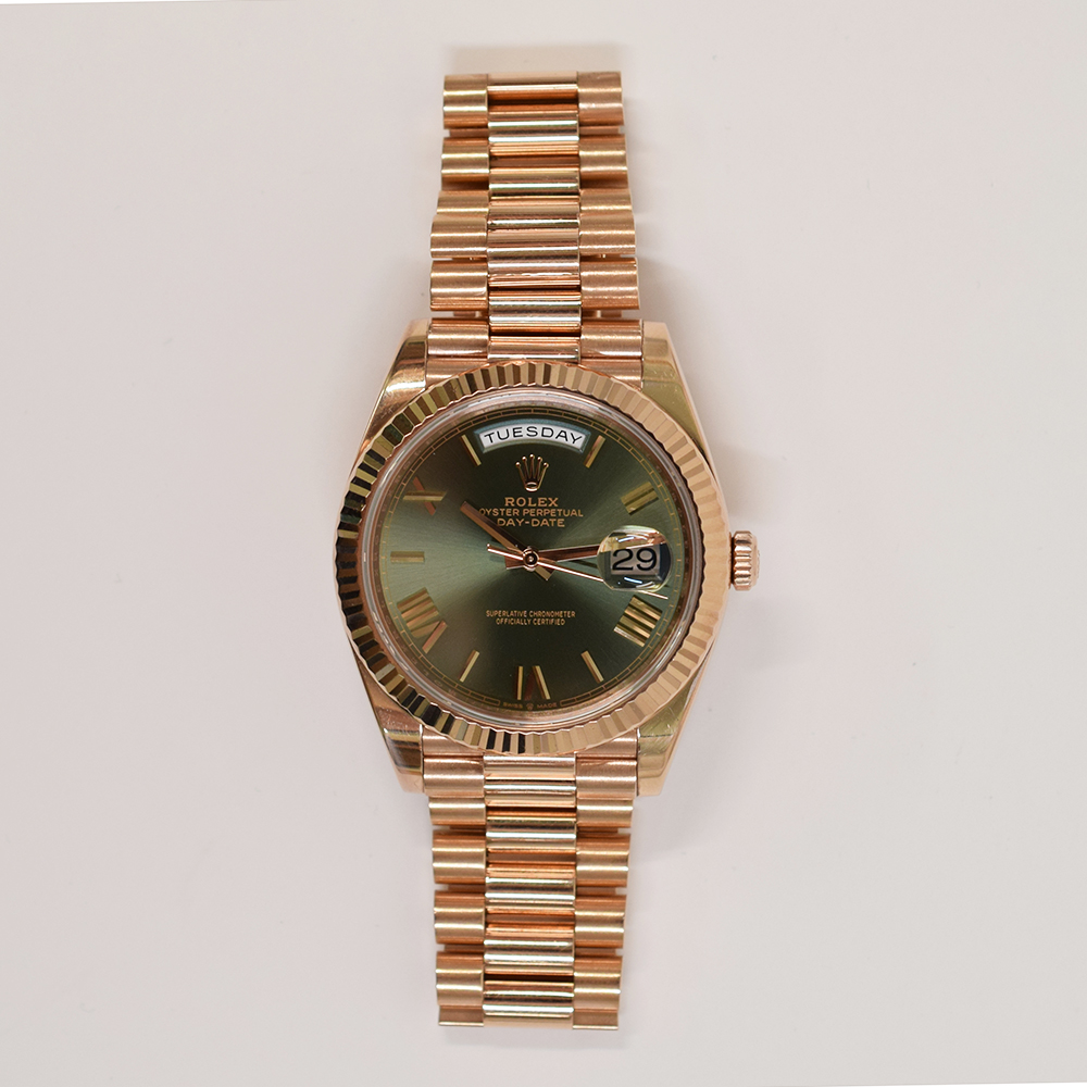 Day-Date Rose Gold Olive Dial 40mm Product Image 1